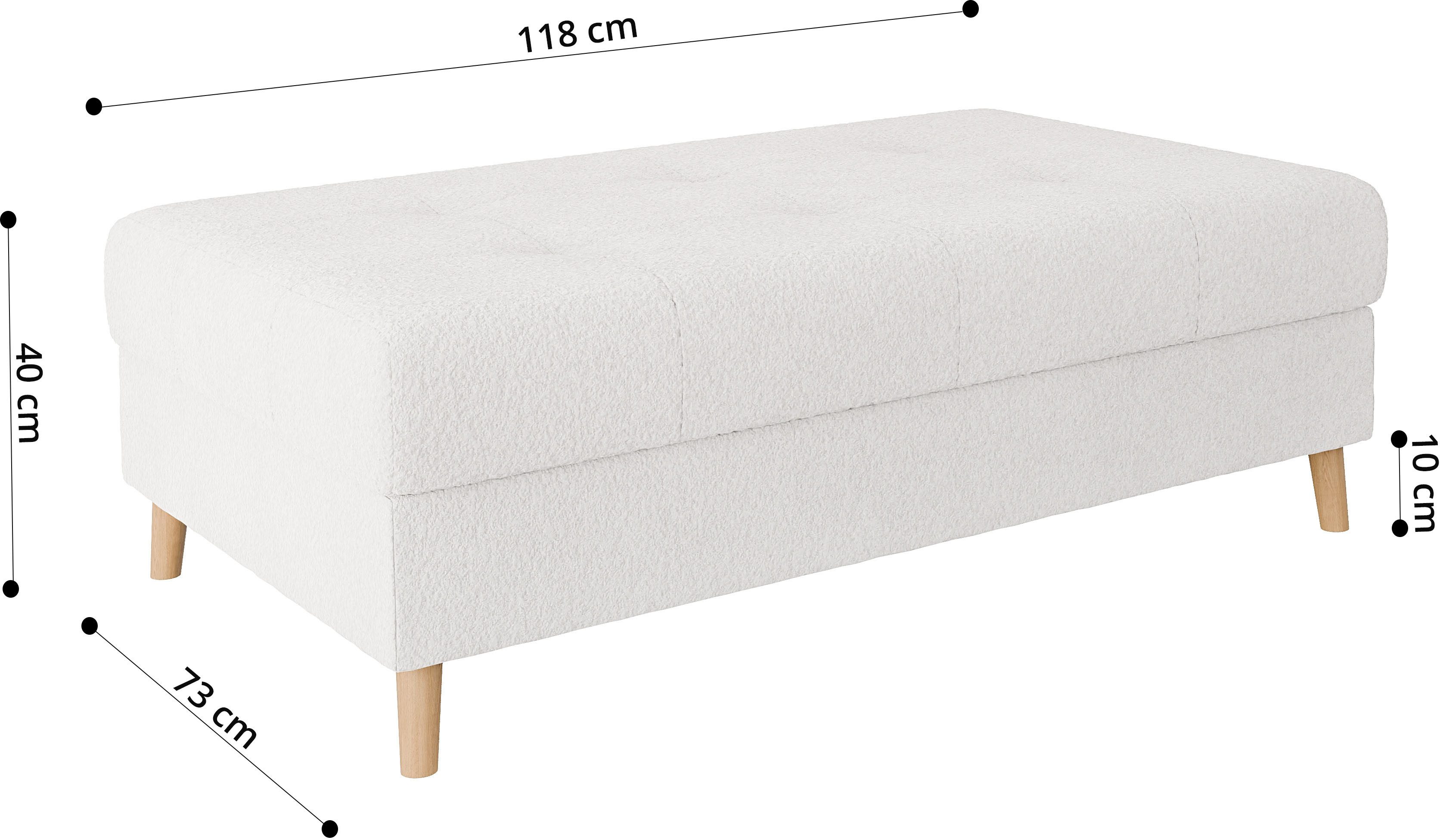 Home affaire Hocker CHARRE XXL, stiksel in het zitgedeelte, afmetingen: B/D/H: 118/73/40 cm