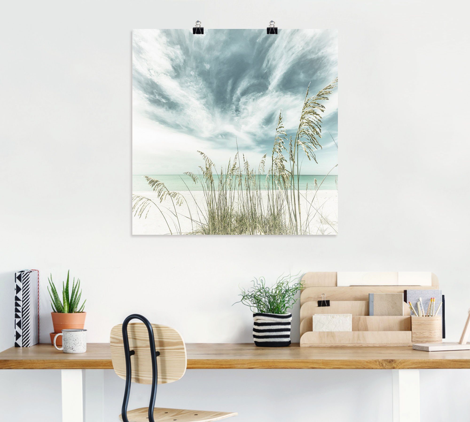 Artland Artprint Alleen aan het strand als artprint op linnen, poster in verschillende formaten maten