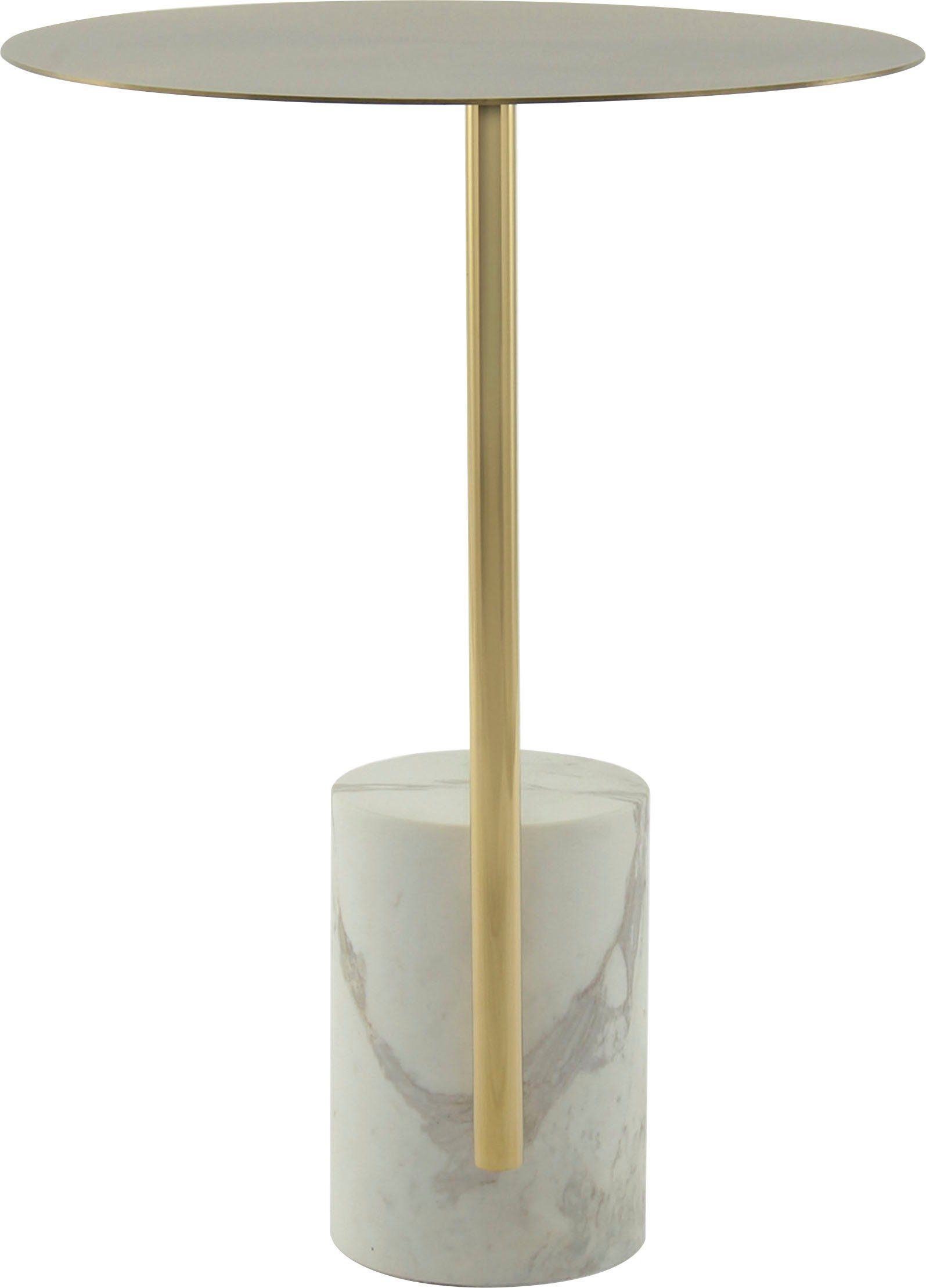 Kayoom Bijzettafel Rocio, opvallend design, stabiele marmeren sokkel opvallend frame, stabiele marmeren voet, gemarmerde glazen plaat (1 stuk)