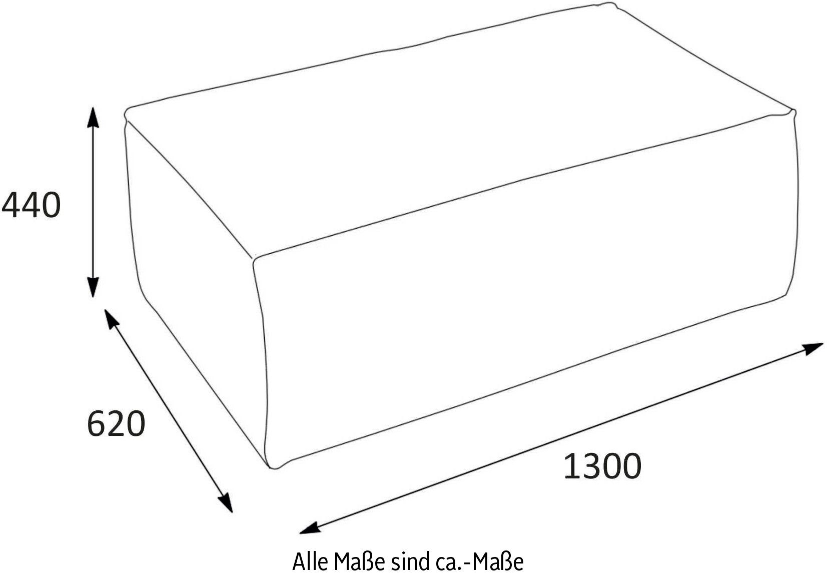 LeGer Home by Lena Gercke Hocker PIARA, poef met biesnaad in cord of linnenlook bij de serie piara, rechthoekig, zwarte voeten, comfortabel zitcomfort
