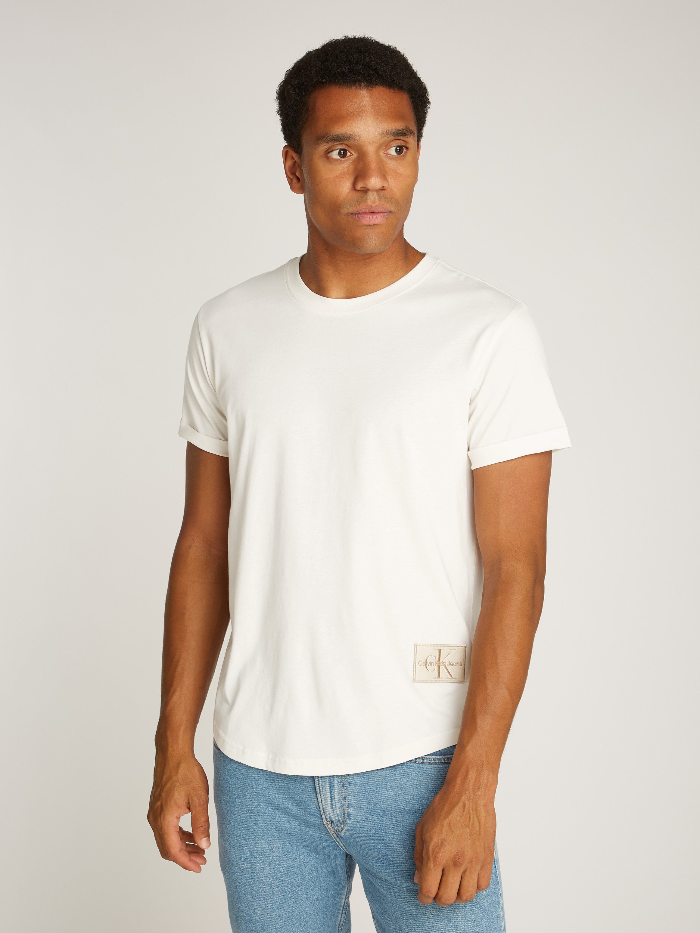 Calvin Klein Biologisch katoenen T-shirt Beige Heren