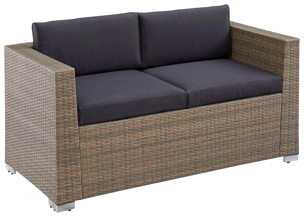 MERXX Tuin loungebank Bellante Stalen frame, met zit- en rugkussens, 2-zitsbank