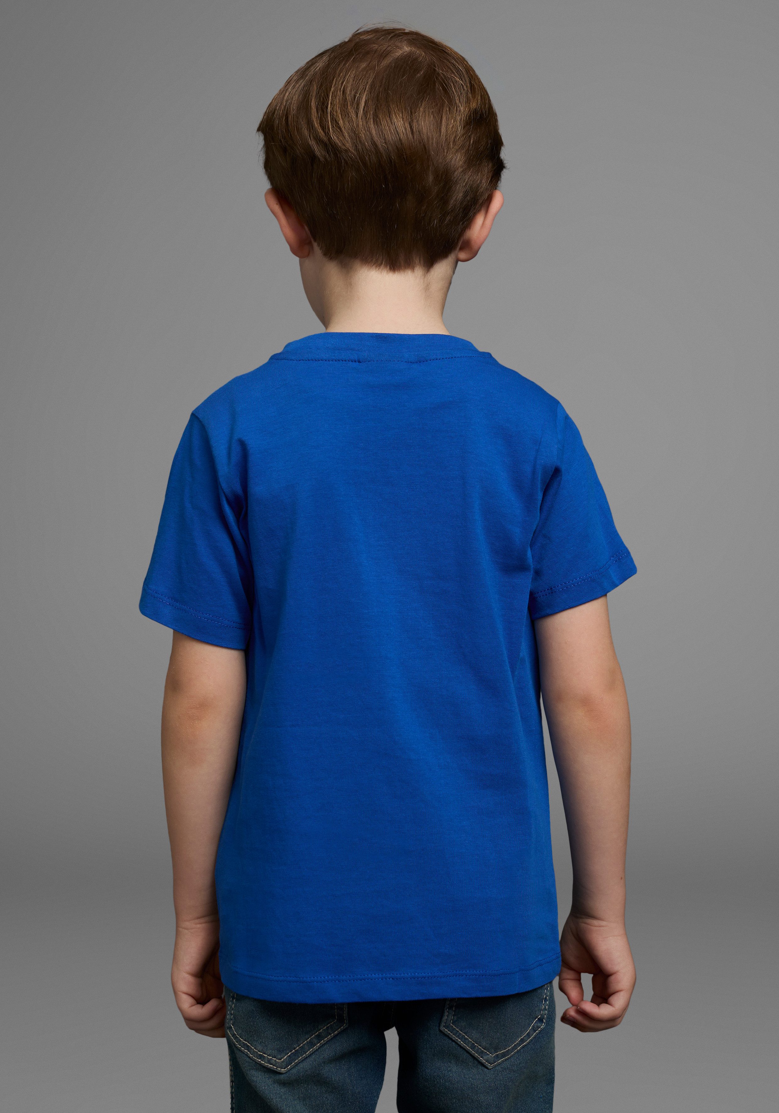 KIDSWORLD T-shirt Met spreuk: KLEIN+FRECH+SCHLAU... Korte mouwen, basic pasvorm, bedrukt, ronde hals