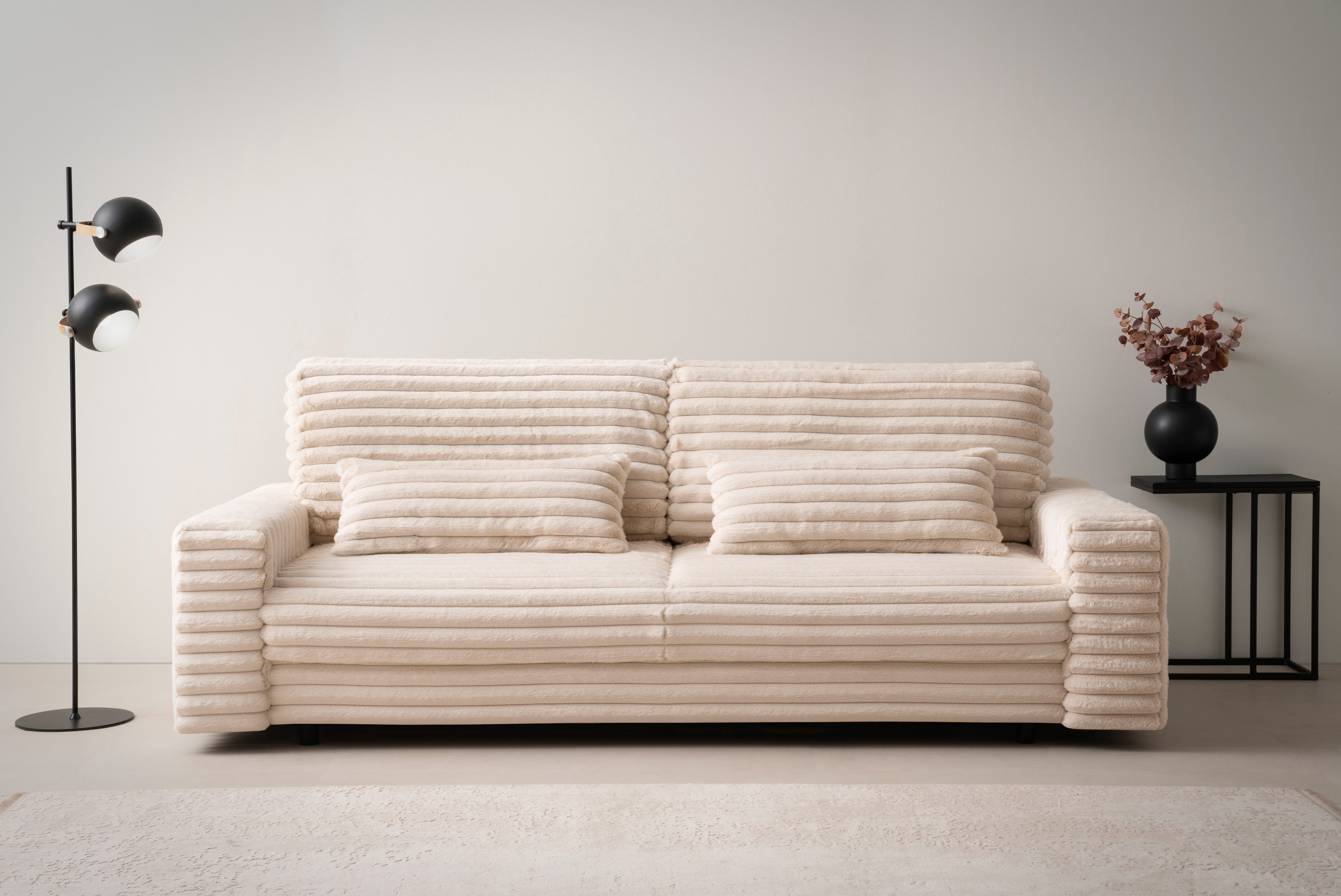 LeGer Home by Lena Gercke Slaapbank Imoga, kussen met slaapfunctie, 3-zits bank, bank met bedlade in moderne kleuren en stoffen, bedfunctie, ligoppervlak: 200x150 cm
