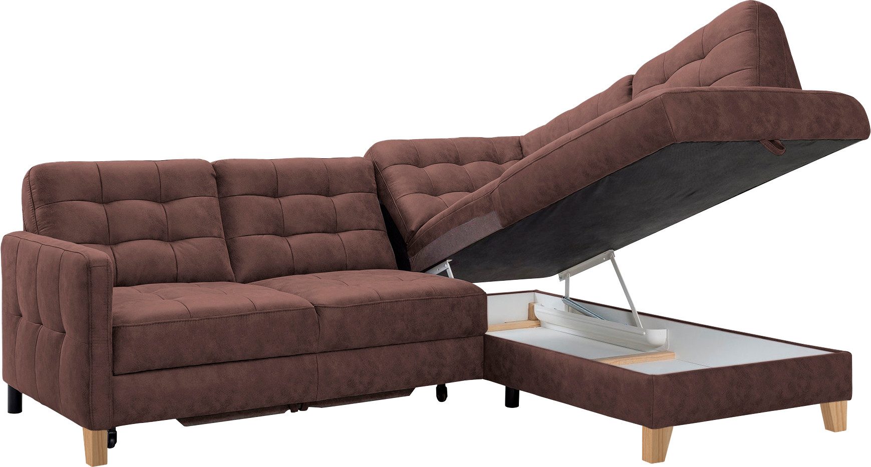 exxpo - sofa fashion Hoekbank Elio, compact en comfortabel, handig, tijdloos design, L-vorm