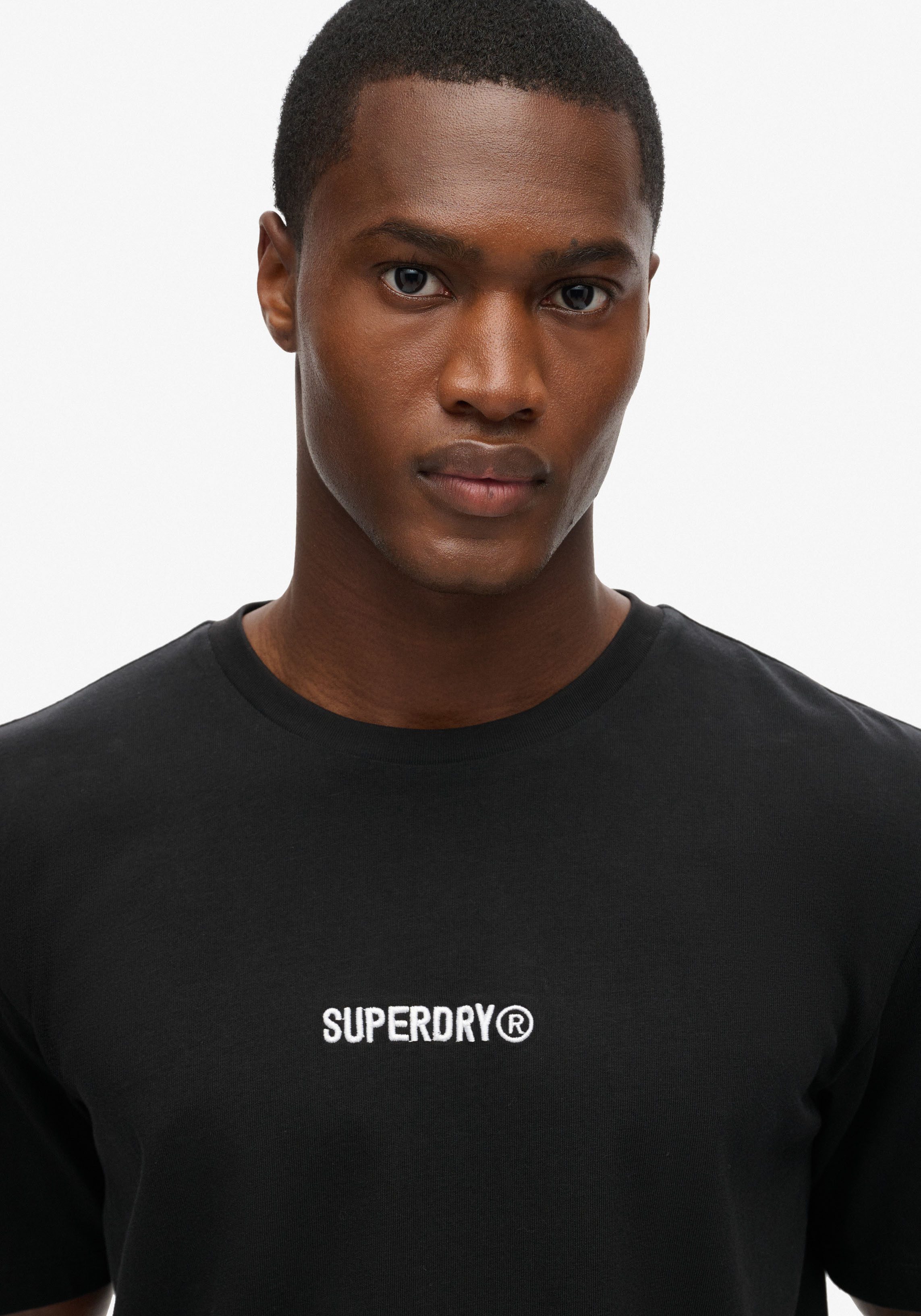 Superdry Shirt met ronde hals MICRO LOGO GRAPHIC LOOSE TEE