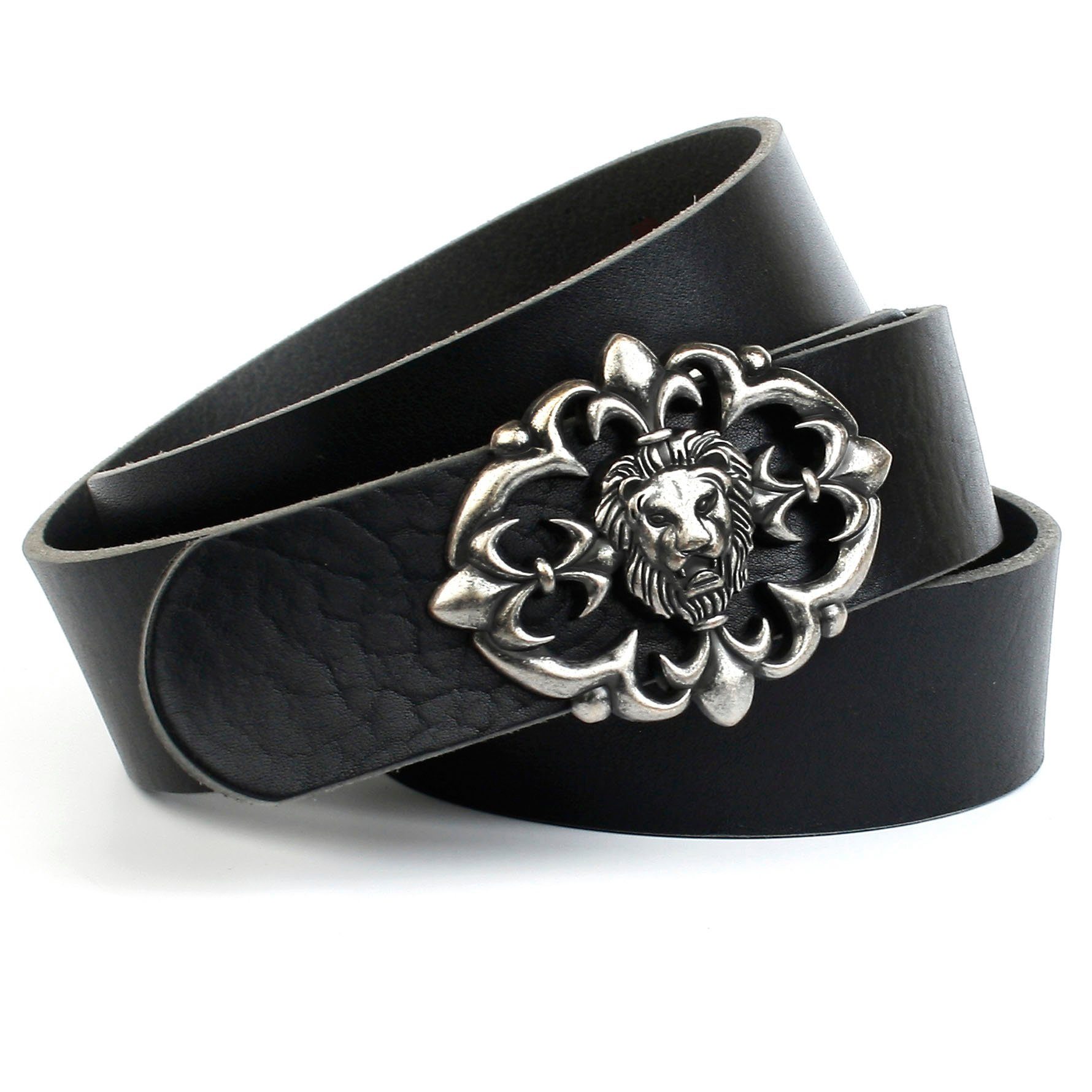 Anthoni Crown Leren riem Volledig leren riem met gesp "leeuw"