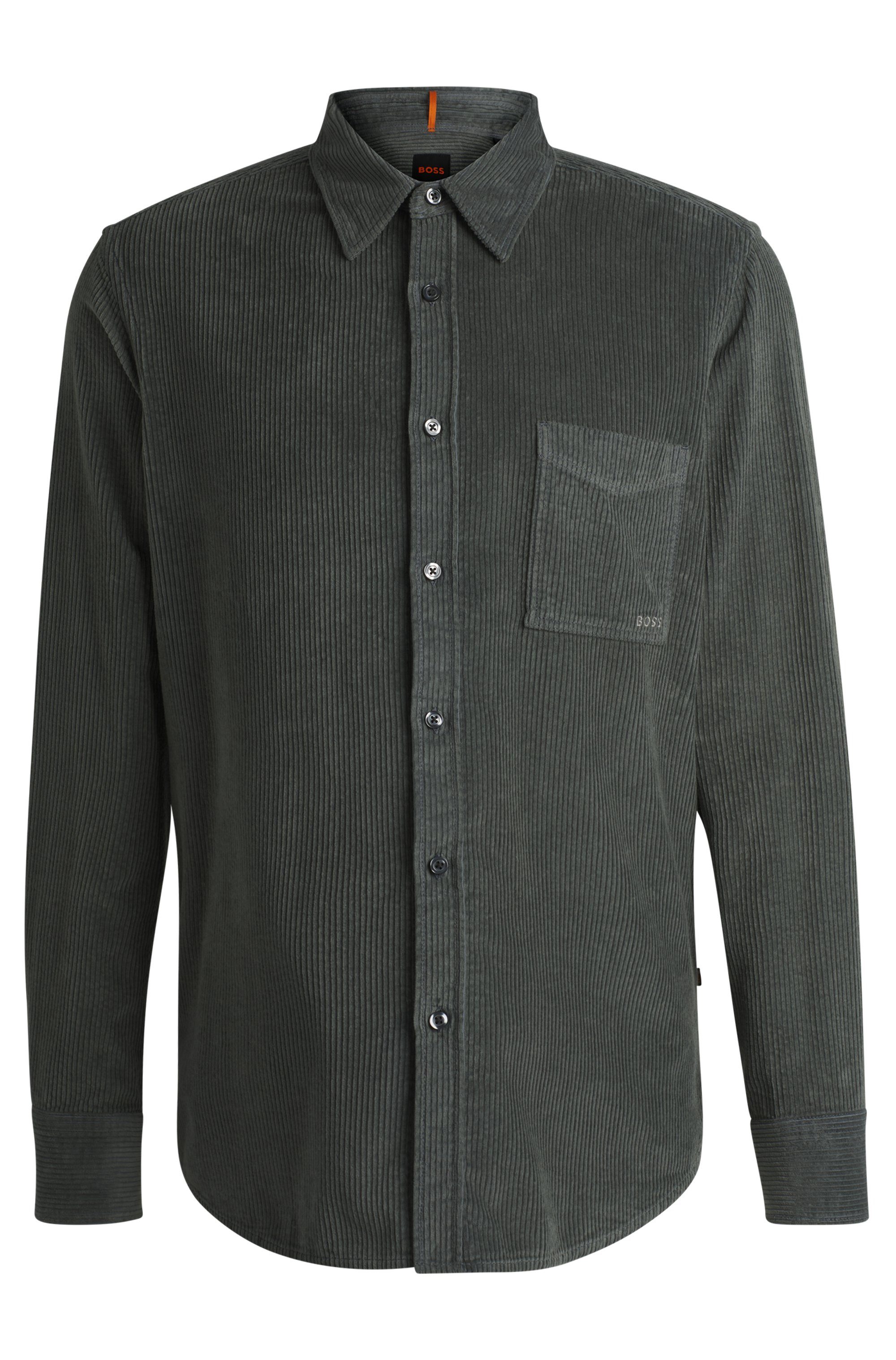 Boss Orange Overhemd met lange mouwen Relegant_6_M met logoborduursel heren lange mouwen maat 4XL grijs