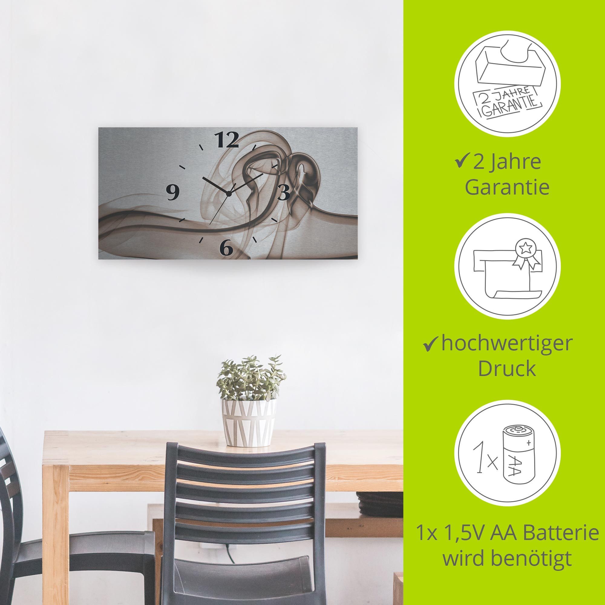 Artland Wandklok Ontmoeting achtergrond- bruin 3d-look geschulpt met kwarts- of radiografisch uurwerk verschillende maten