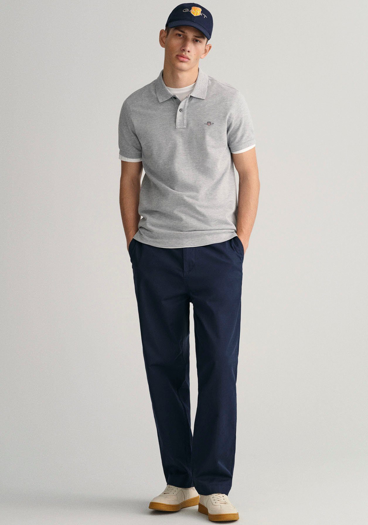 Gant Poloshirt SLIM SHIELD SS PIQUE POLO met logoborduursel op borsthoogte