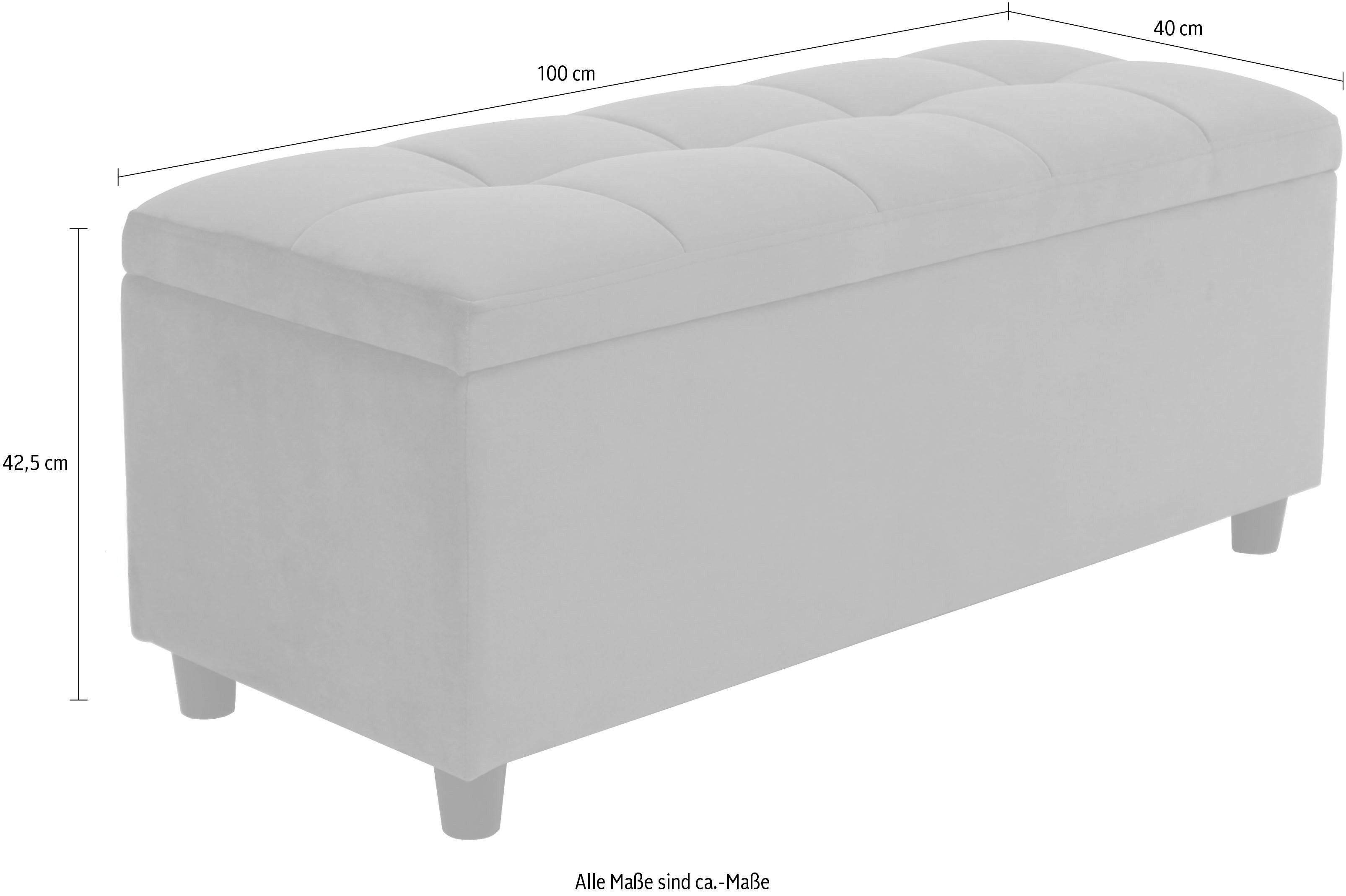 COUCH ♥ Slaapkamerbankje Doorgestikt Met bergruimte, ook als garderobebank geschikt, bank