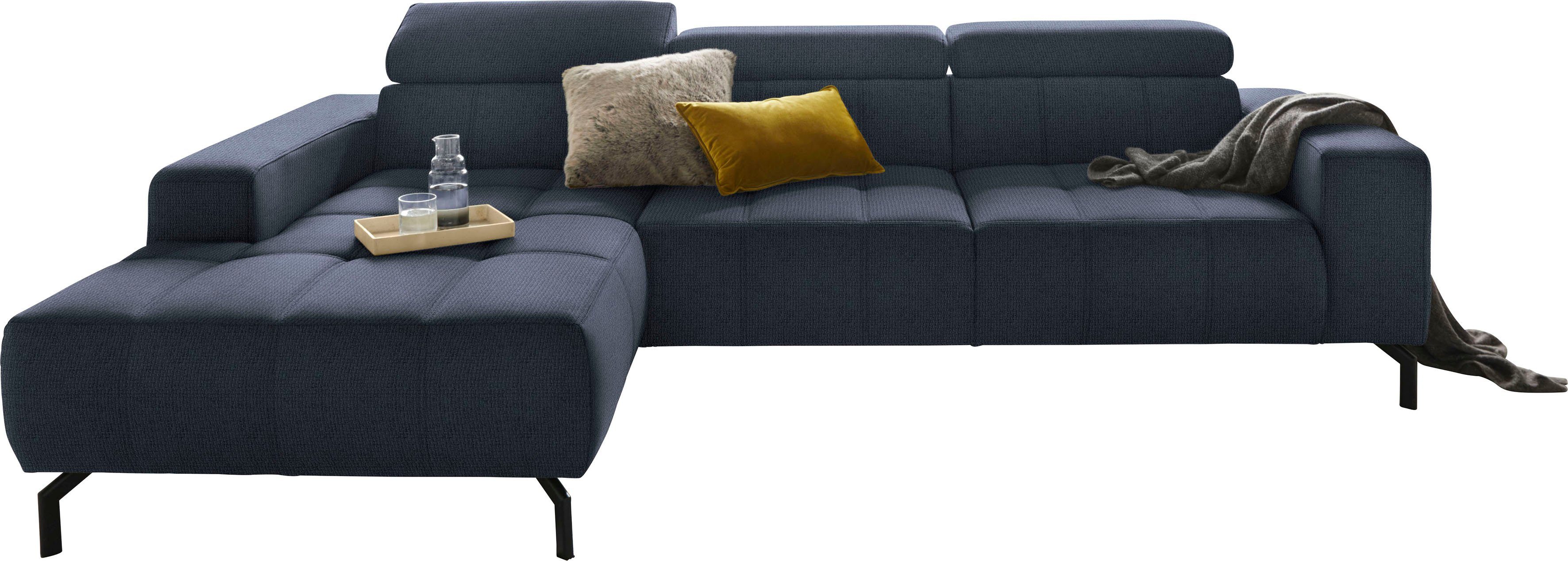 DOMO collection Hoekbank Cunelli mooie zitnaden als designelement, stevige zitcomfort, L-vorm