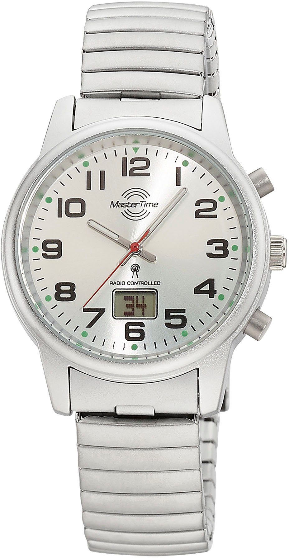MASTER TIME Radiografisch horloge Super Power Horloge, quartz, dameshorloge, datum, glow-in-the-dark wijzers dames horloges zilver(kleur)