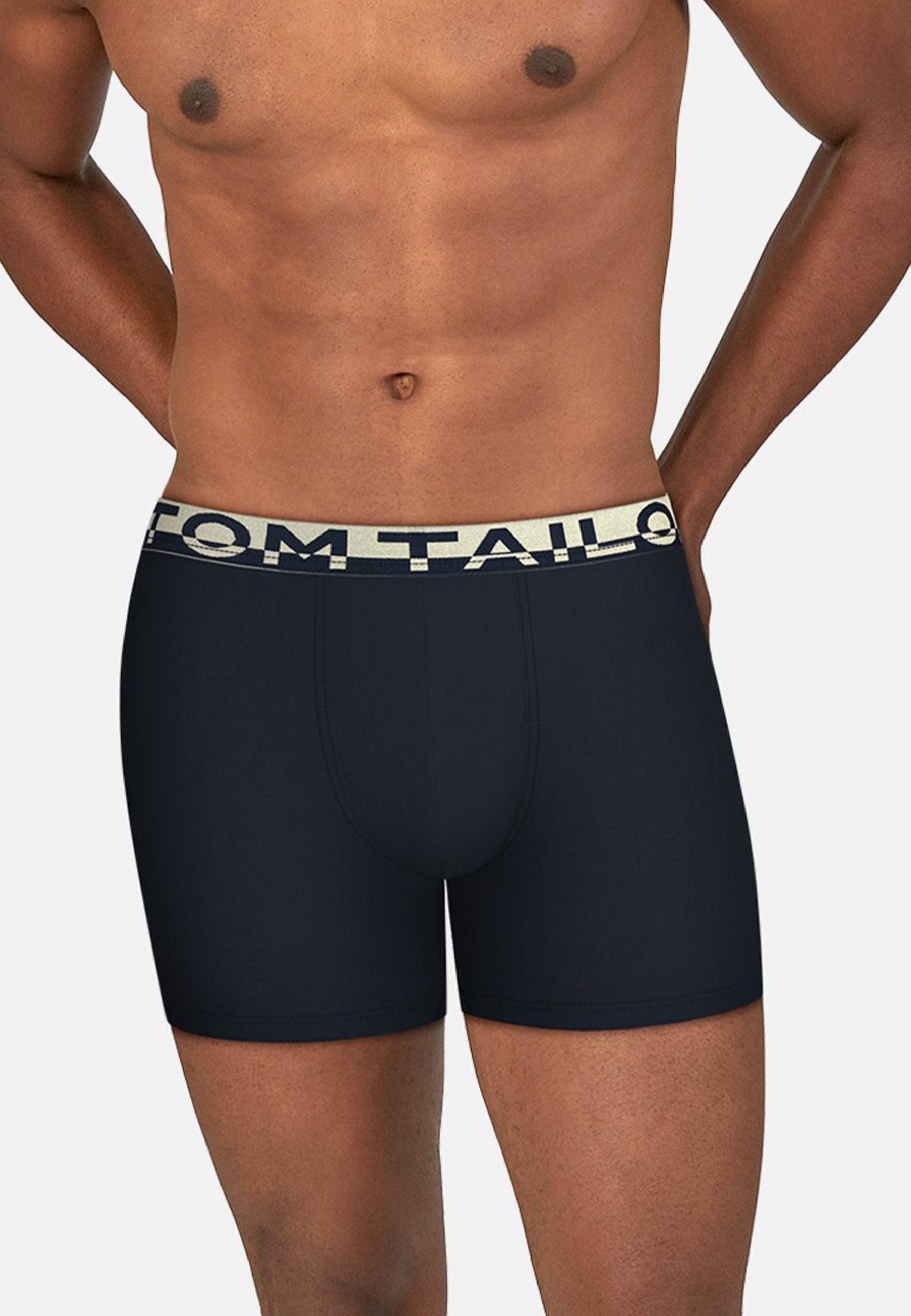 Tom Tailor Boxershort met elastische gummiband met lichte merkopschrift (4 stuks)