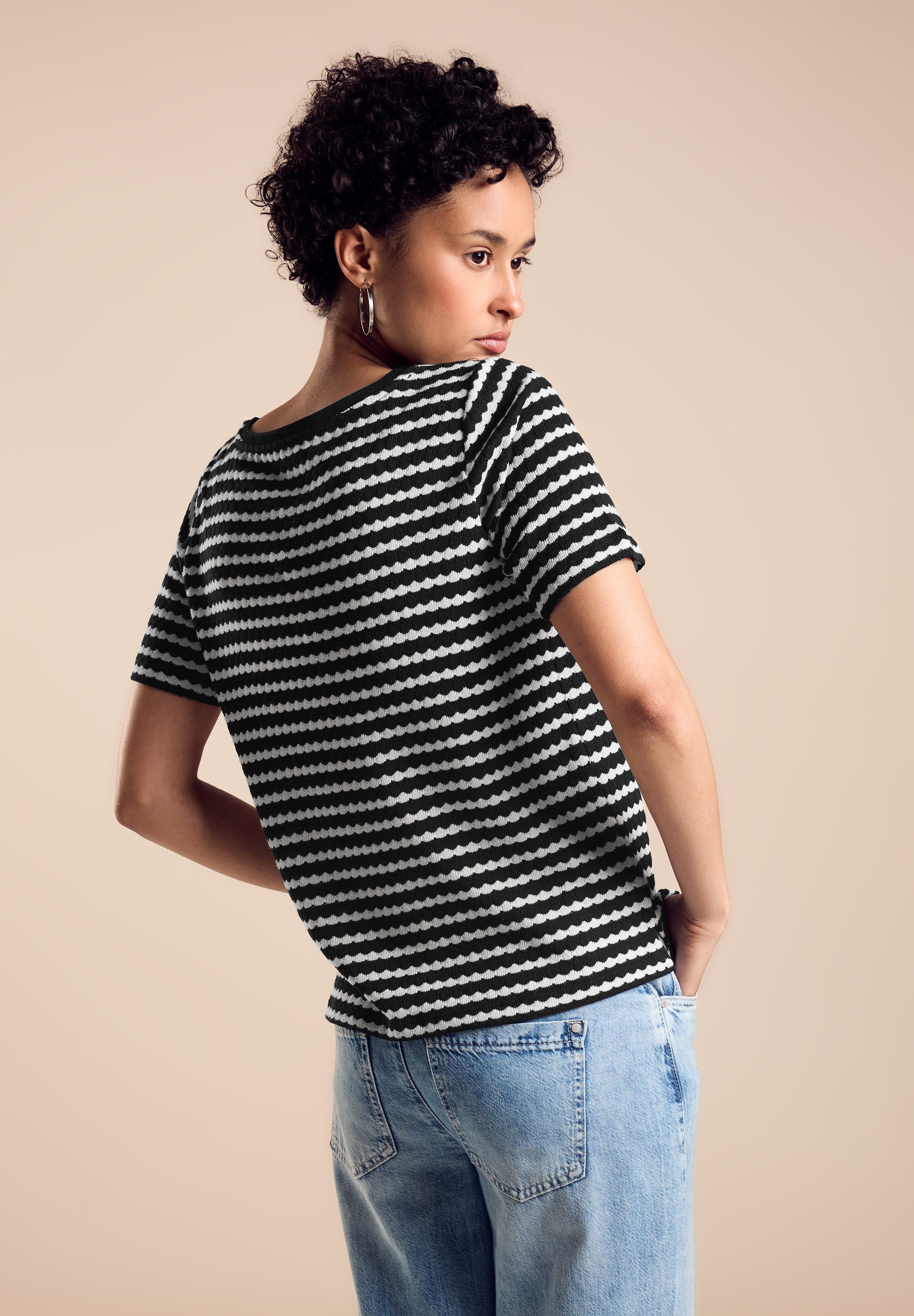 STREET ONE T-shirt met gebreide look