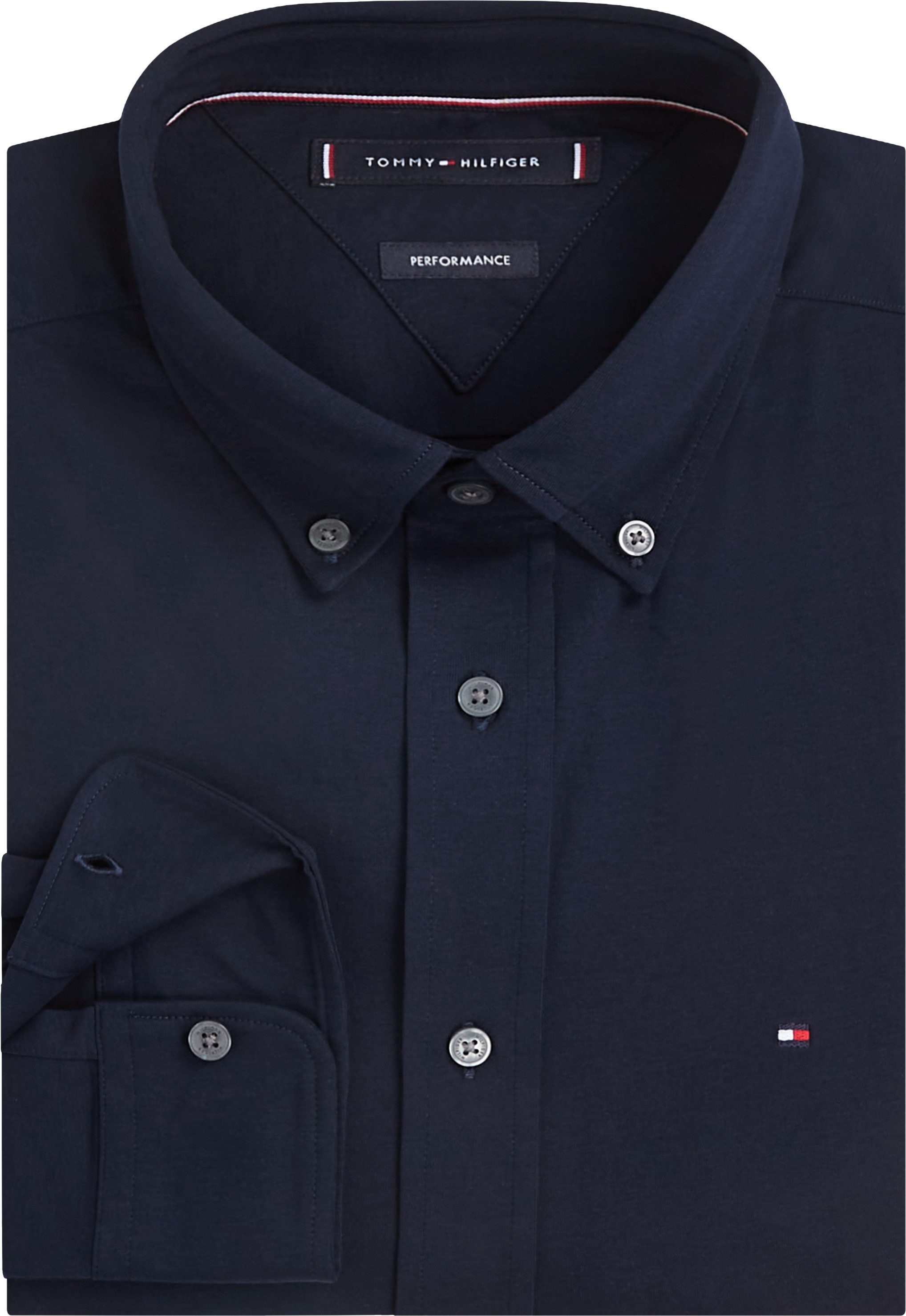 Tommy Hilfiger Overhemd met lange mouwen PERFORMANCE KNIT SOLID LS SHIRT
