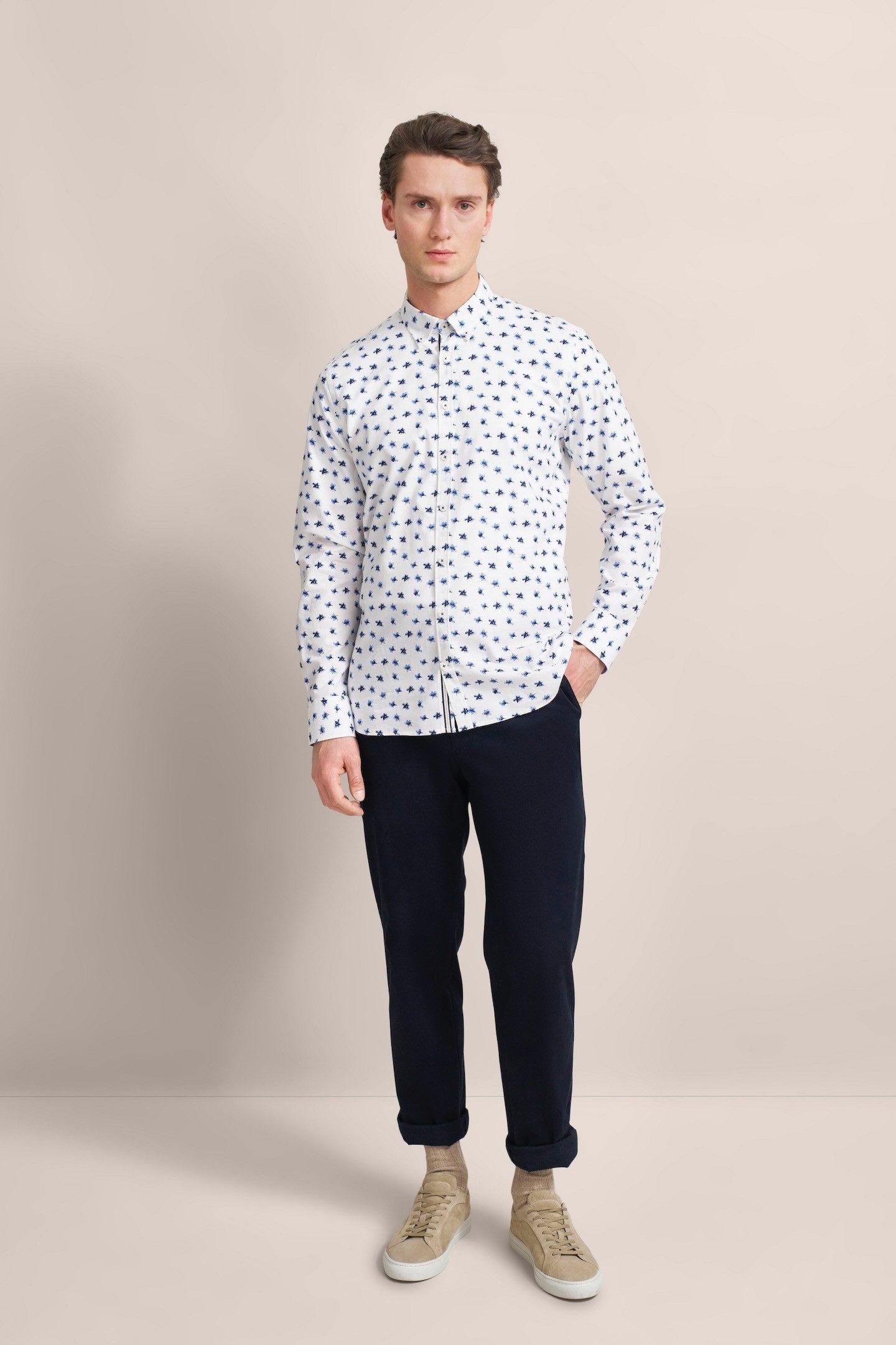 Bugatti Overhemd met lange mouwen met print