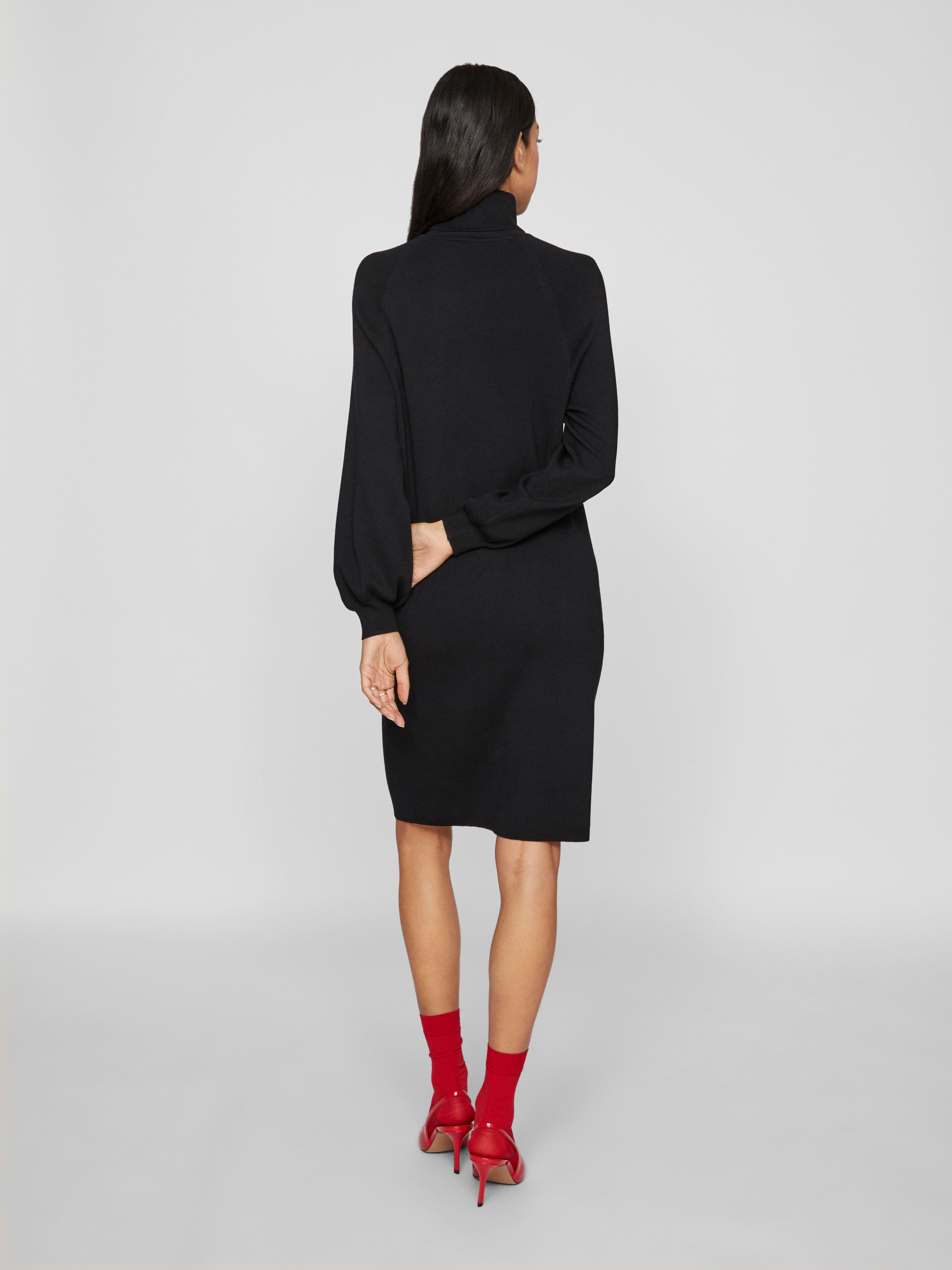Vila Gebreide jurk VIOSTRIA ROLL NECK L/S KNIT DRESS - NOOS