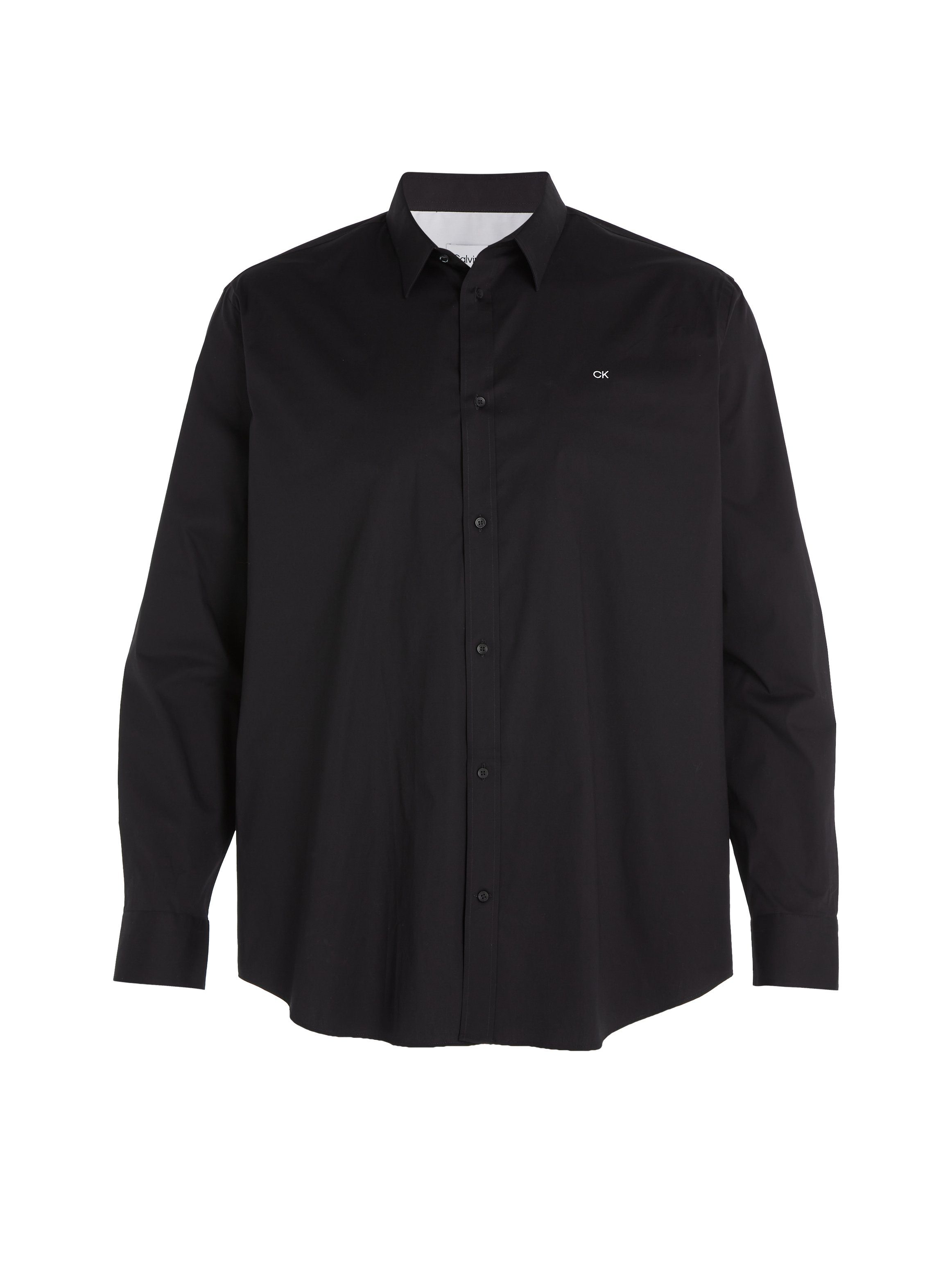 Calvin Klein Overhemd met lange mouwen BT_STRETCH POPLIN SLIM SHIRT in grote maten met doorlopende knoopsluiting
