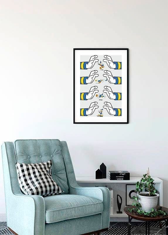 Komar Wanddecoratie Donald Duck Hands Wanddecoratie voor de kinderkamer - zonder lijst (1 stuk)