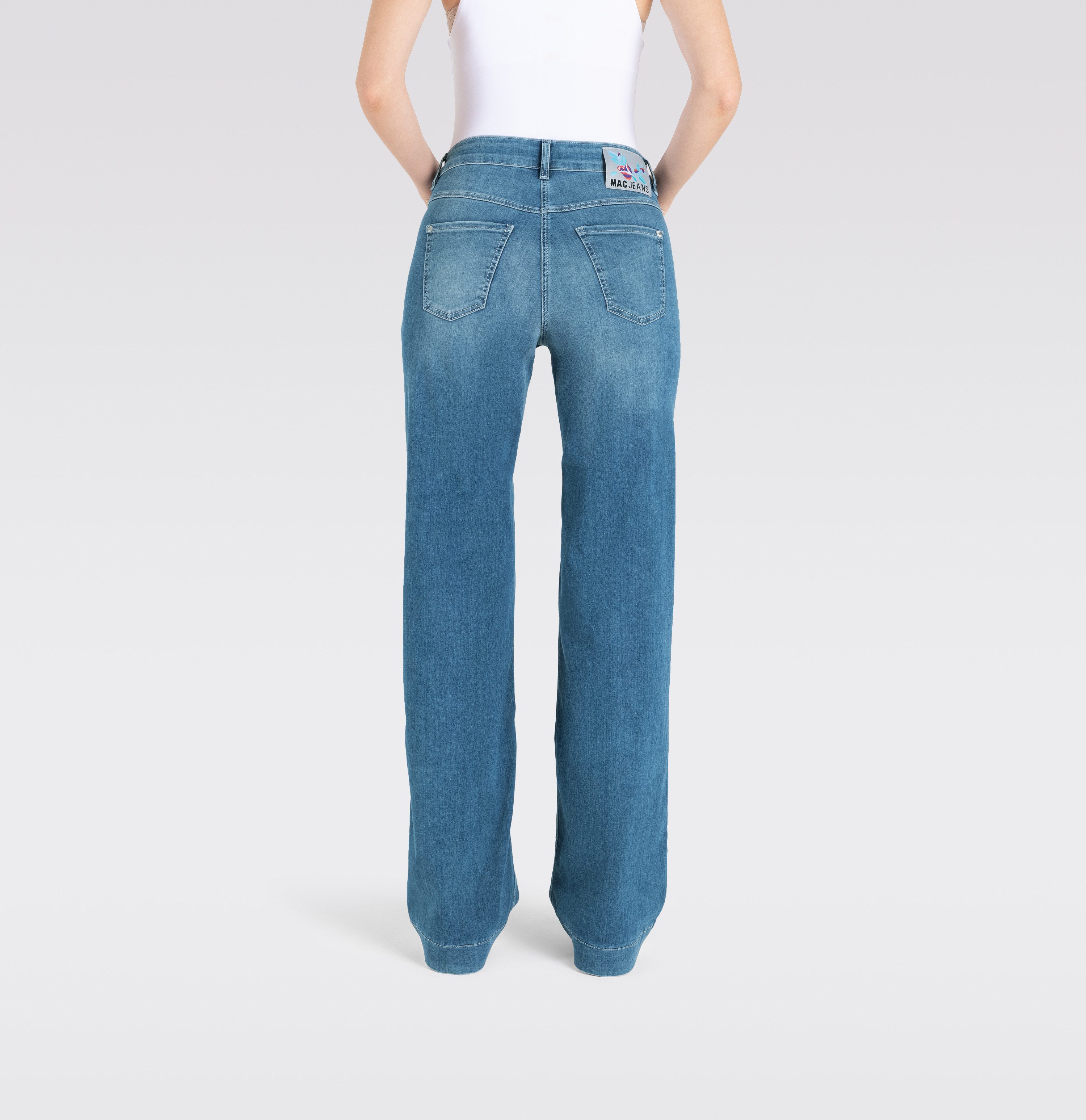 MAC Wijde jeans DREAM WIDE met wijde broekspijp - stretch