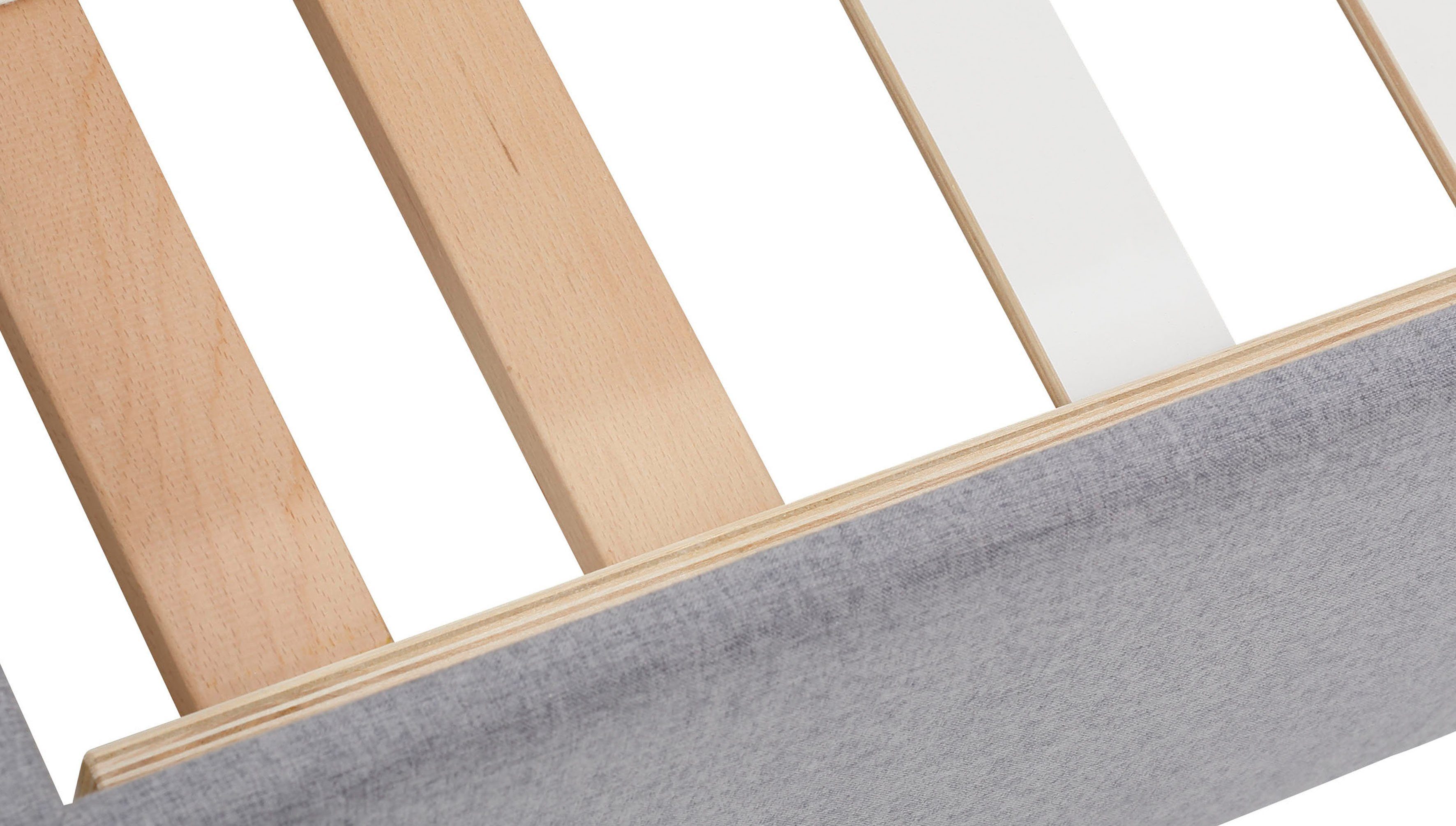 Lüttenhütt Gestoffeerd bed Endres met bedkist, naar keuze zonder matras/lattenbodem of incl. matras