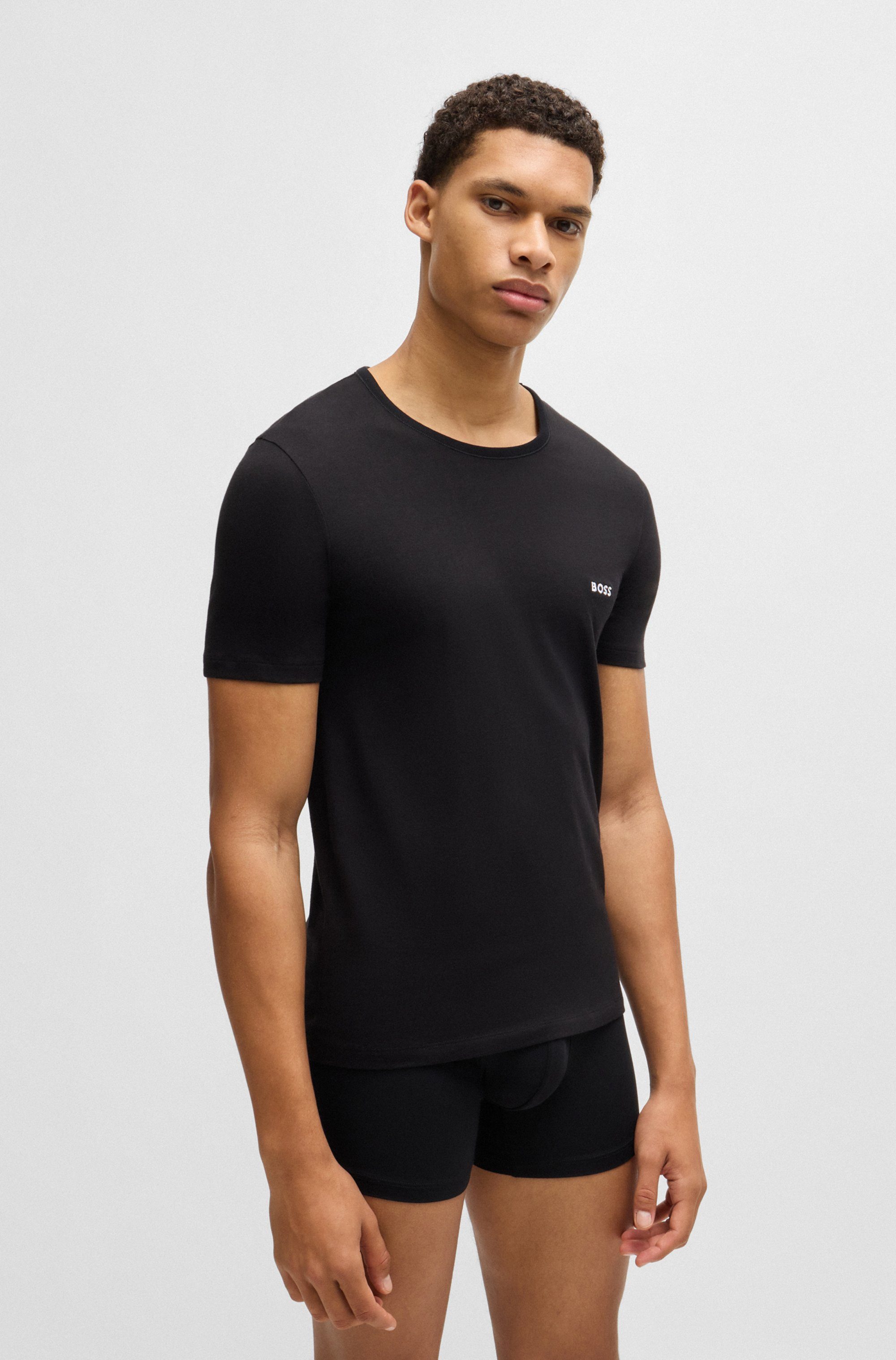 BOSS T-shirt TShirtRN 3P Classic met boss borduurwerk (set, 3-delig)