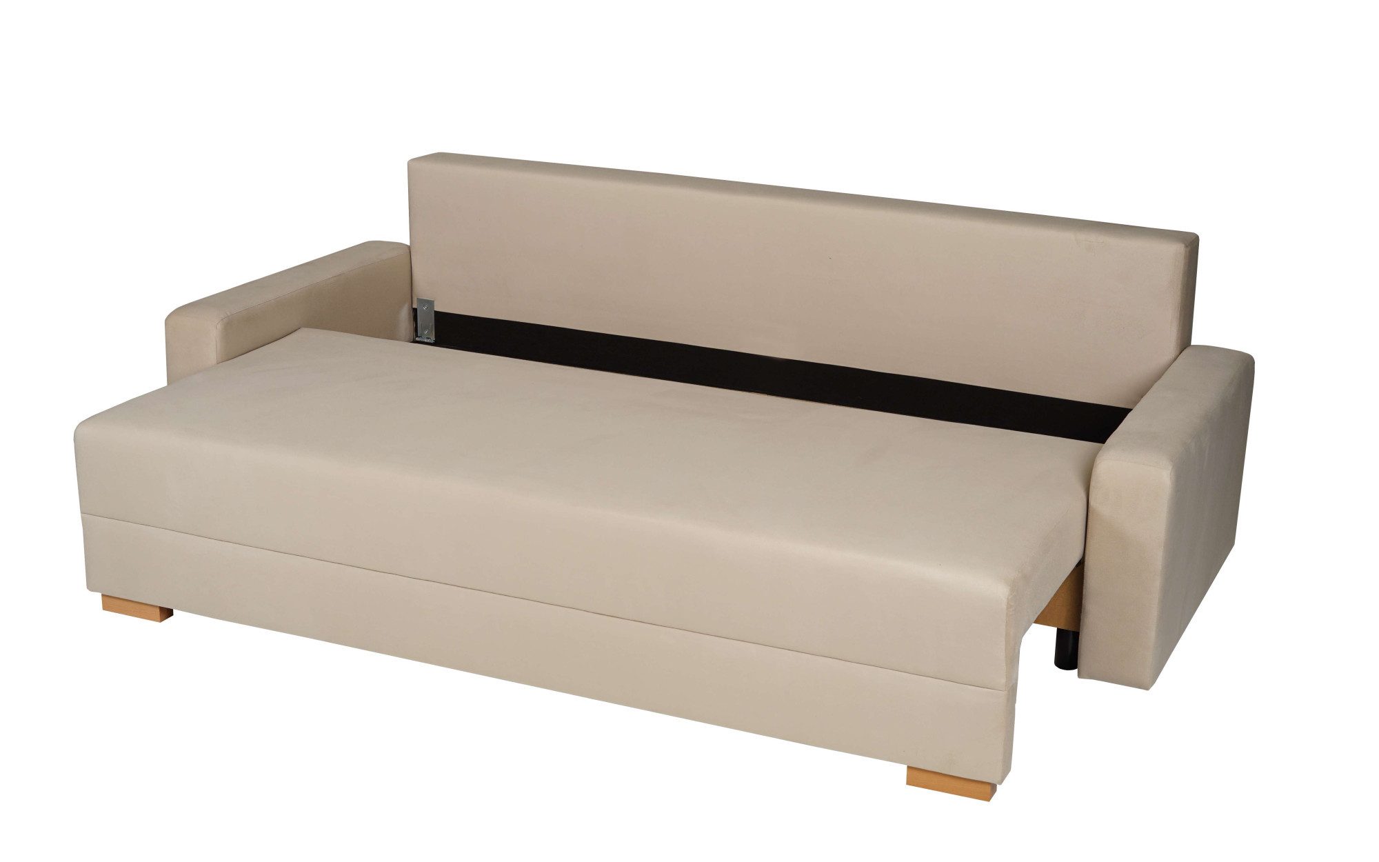 INOSIGN 3-zitsbank SHERIDIAN slaapbank met bedlade, in fijncord en velvet met golvende ondervering, moderne bekleding, b/h/d 225/94/80