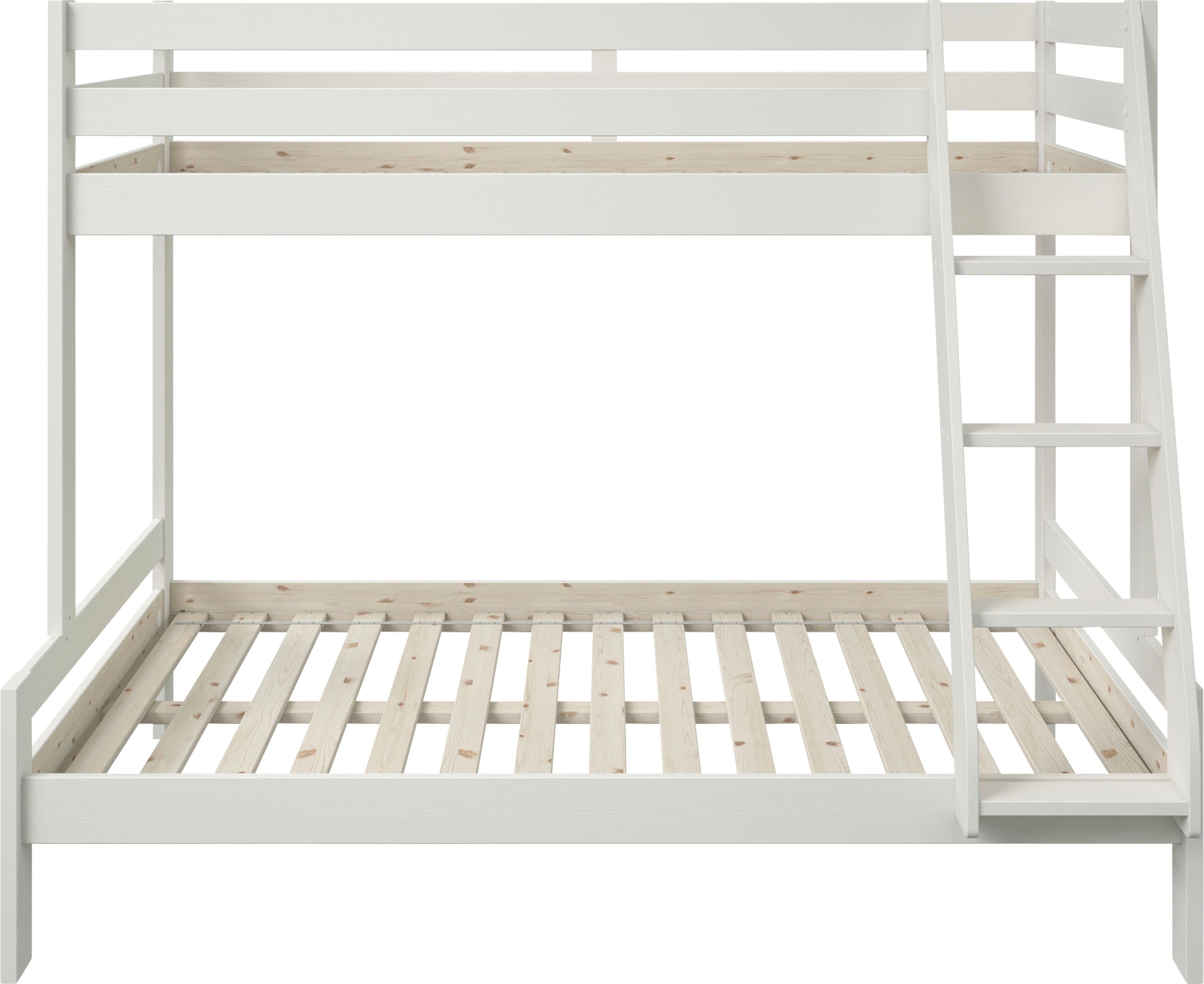 Lüttenhütt Stapelbed Hoogslaper, "NORA" BESTSELLER! met lades, gecertificeerd massief hout, brede ligvlak onder
