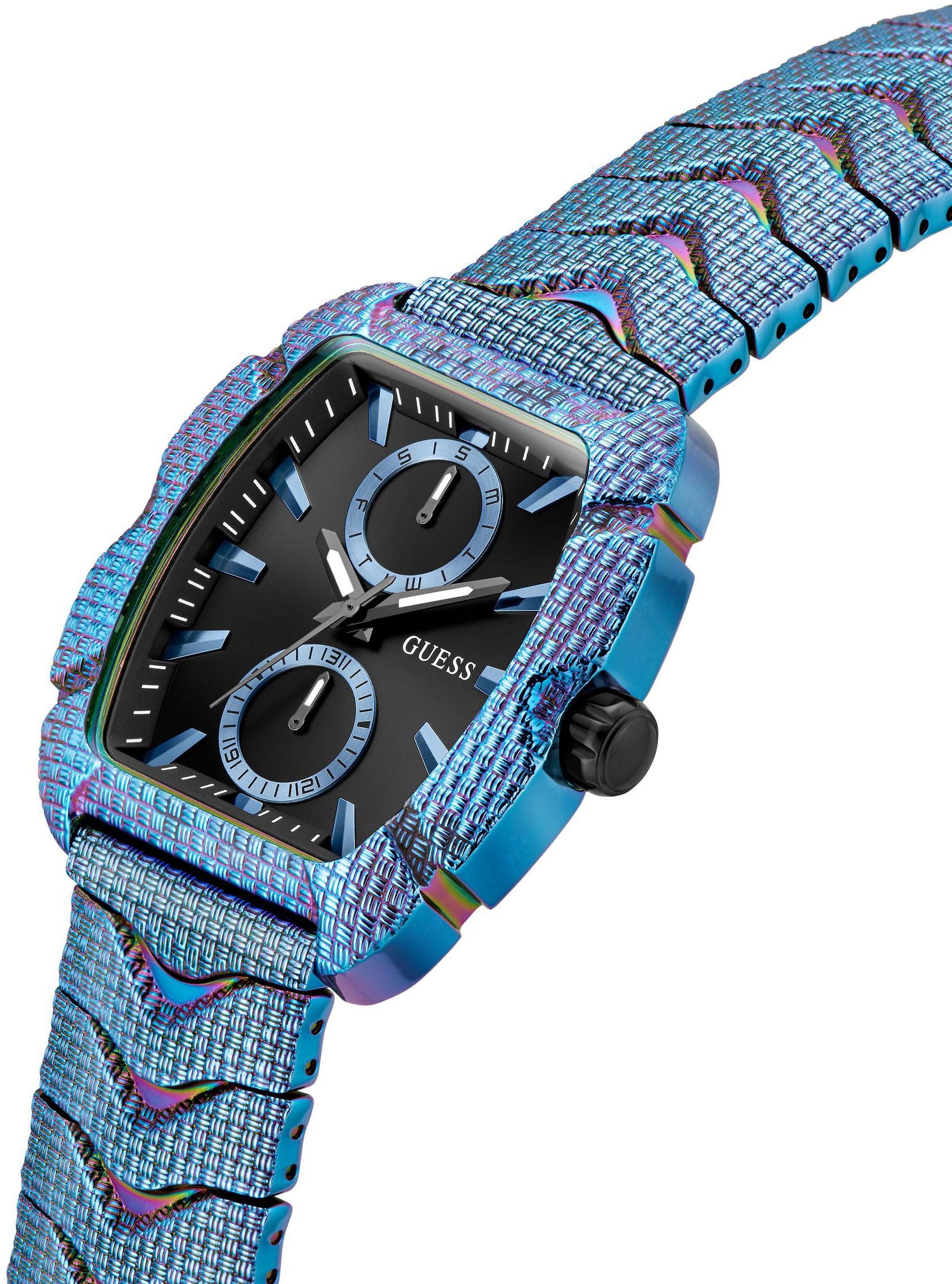 Guess Multifunctioneel horloge NILE Quartz horloge, polshorloge, herenhorloge, datum, weekdag, roestvrijstalen band