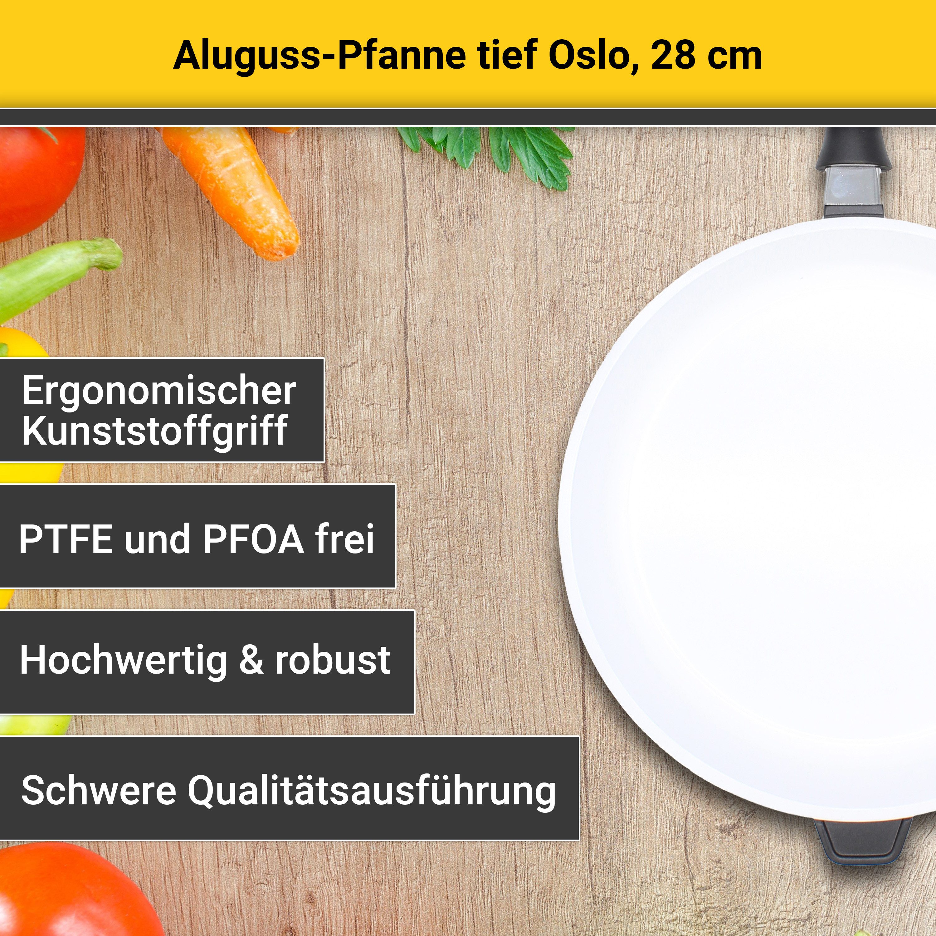 Krüger Koekenpan Gietaluminium koekenpan diep OSLO, 28 cm (1-delig)