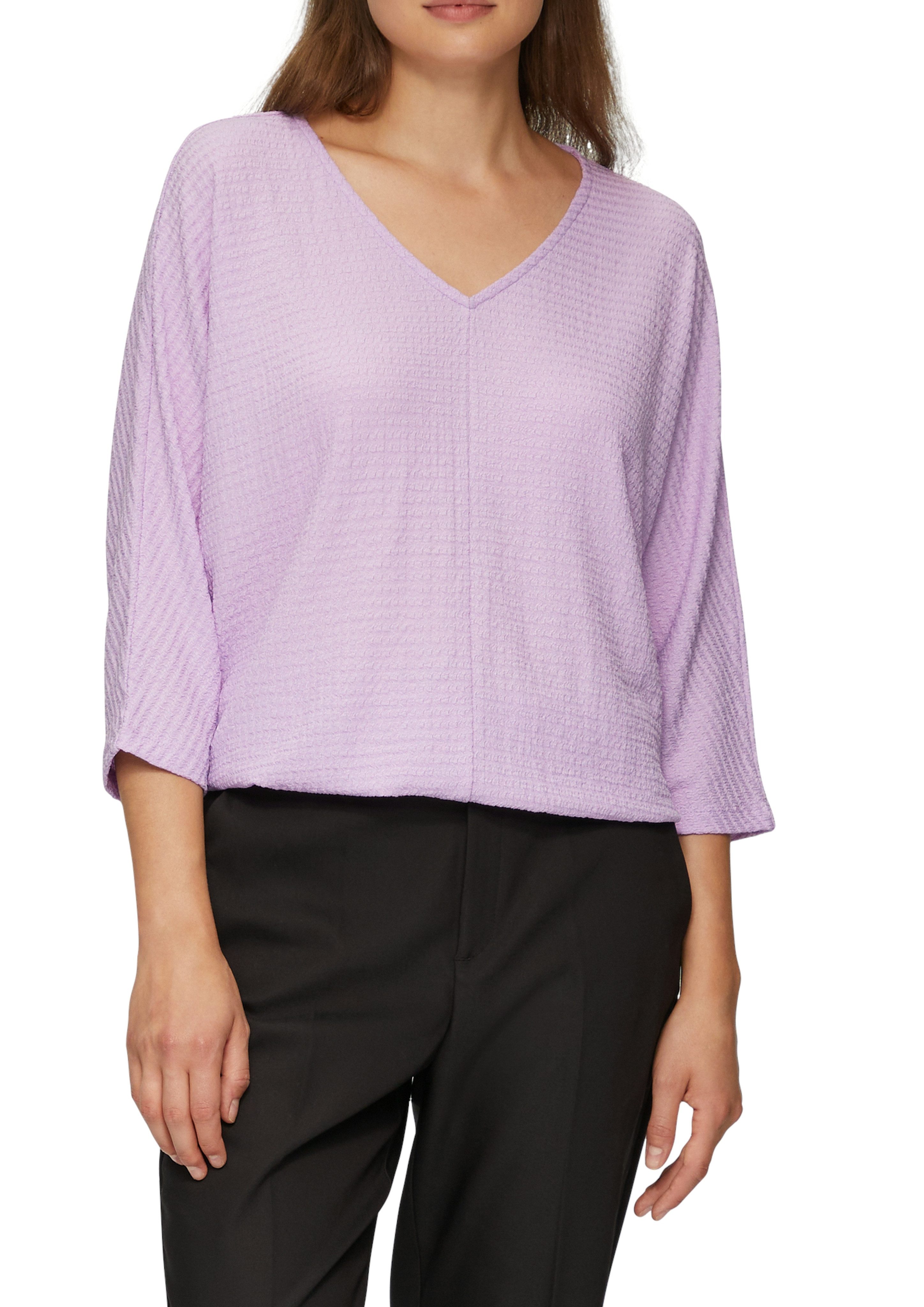 s.Oliver Shirt met 3/4 mouwen met structuur dames shirts met 3/4 mouwen maat 46 paars