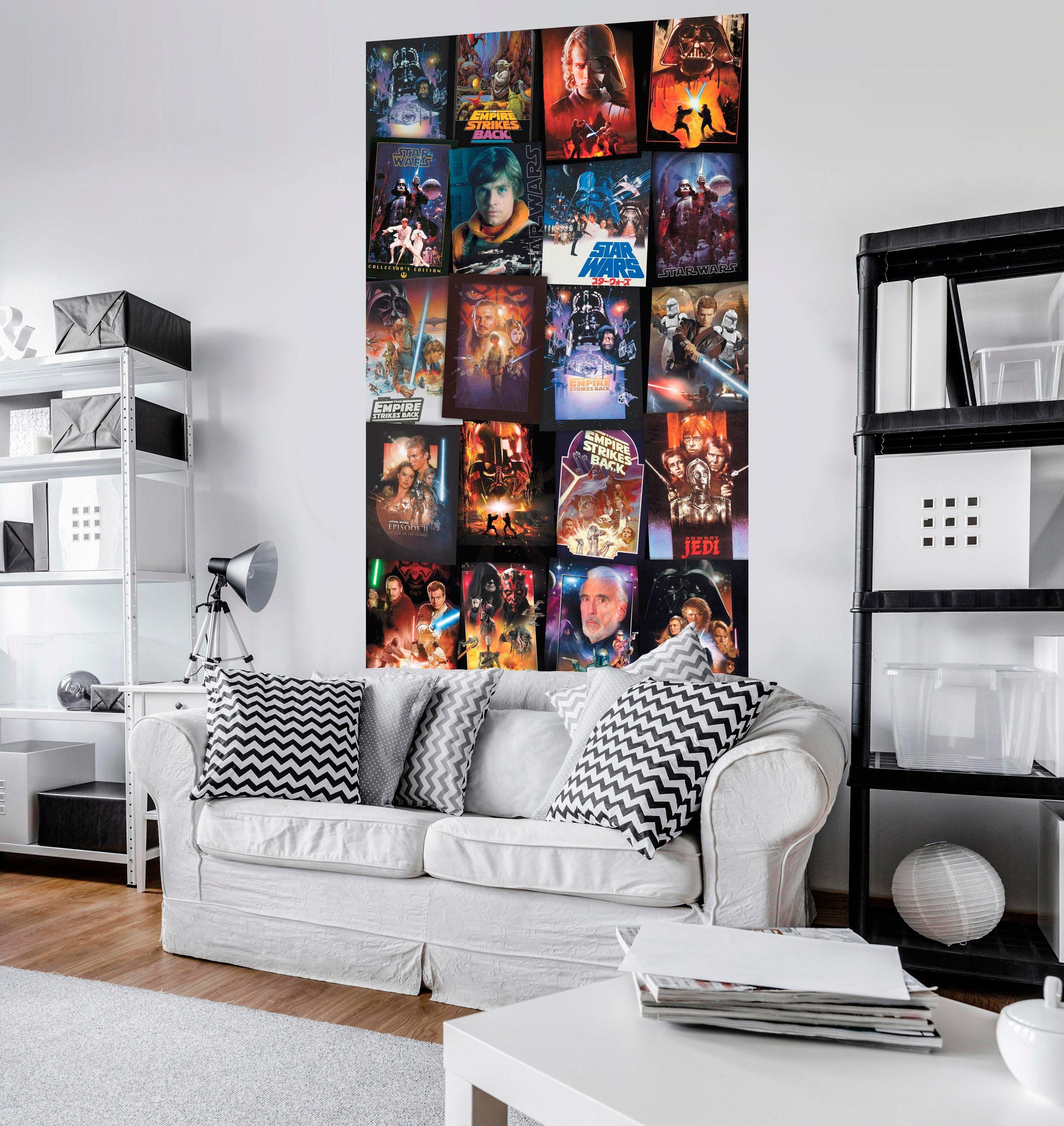 Komar Vliesbehang Digitale print vlies - Star Wars Posters Collage - Afmeting 120 x 200 cm (1 stuk)