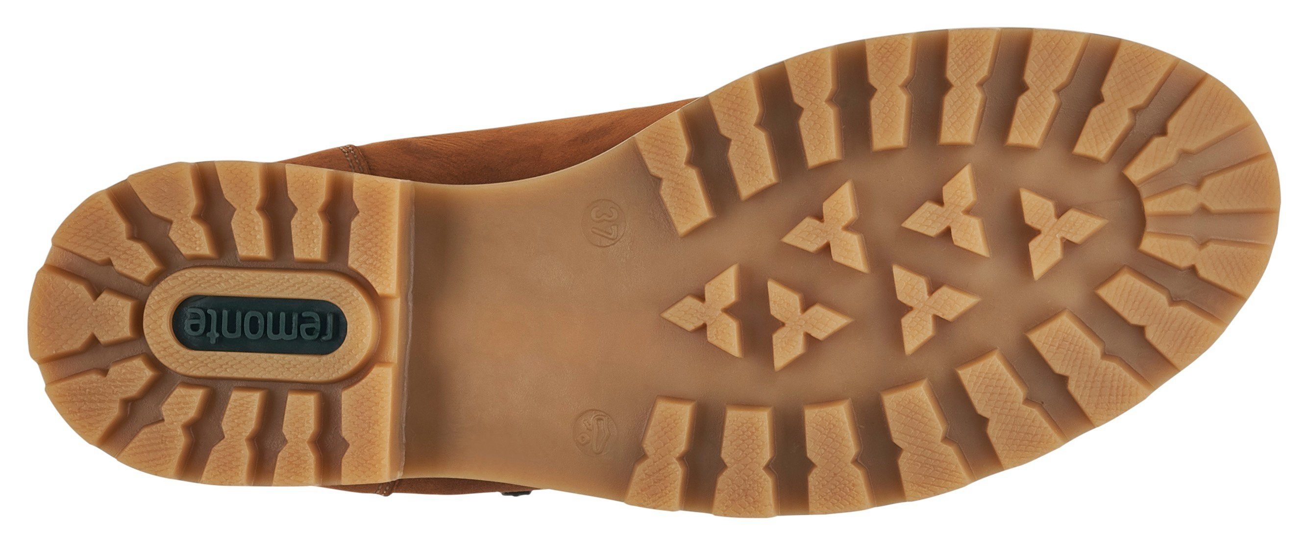 Remonte Winterlaarzen blokhak, outdoorschoen, veterschoen in trendy bergbeklimmer-look