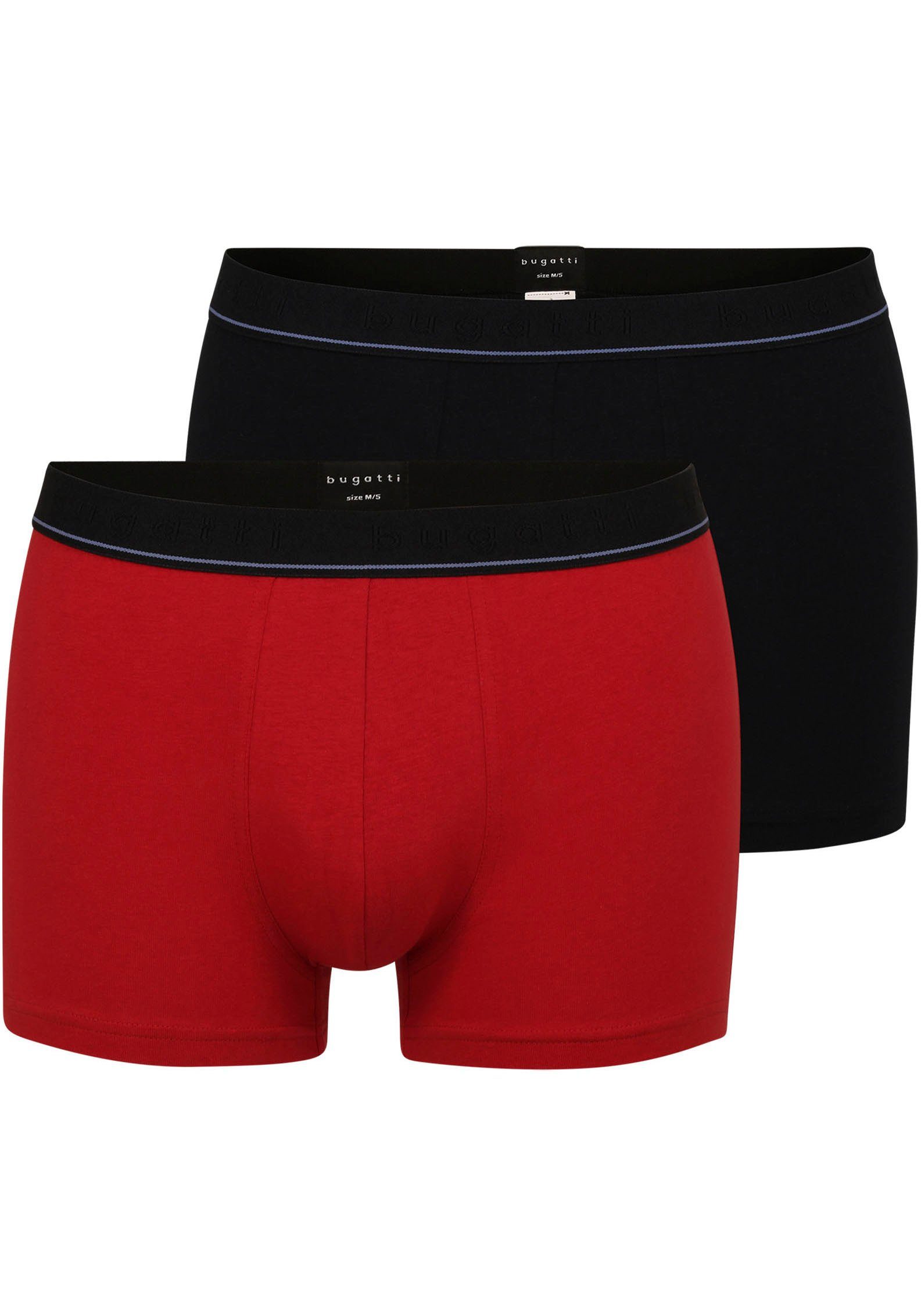 bugatti Boxershort Paris met elastisch draagcomfort (2 stuks, Set van 2) jongens boxershorts maat 7 rood