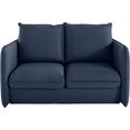 inosign zithoek tiny mike veranderbare sofa: 2 hockers in bank geïntegreerd, kunnen apart worden gezet, met opstaande naad en fijne stiksels, zitbreedte 140 cm (3-delig) blauw