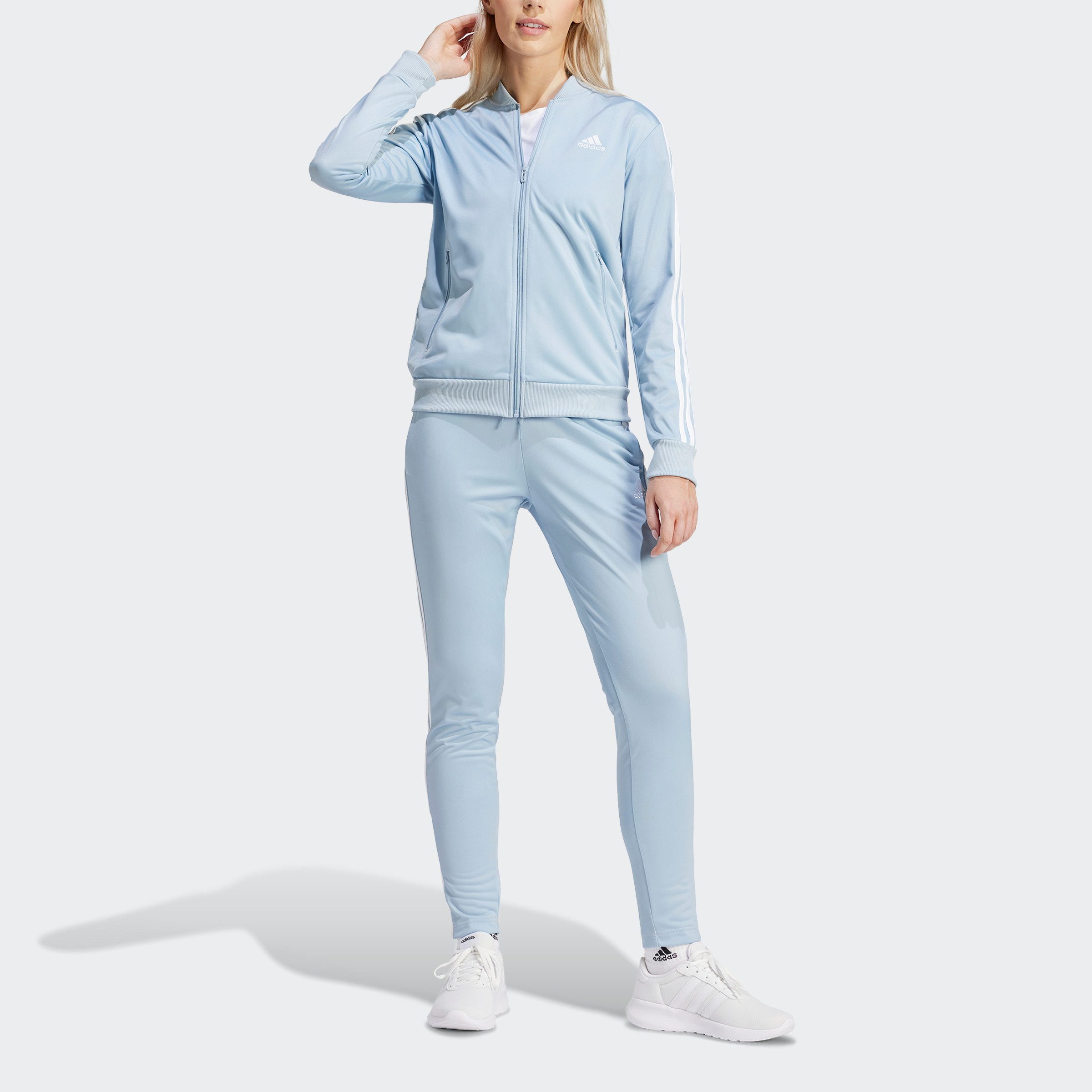 adidas Sportswear Trainingspak W 3S TR TS (2-delig) dames fitness maat XL blauw