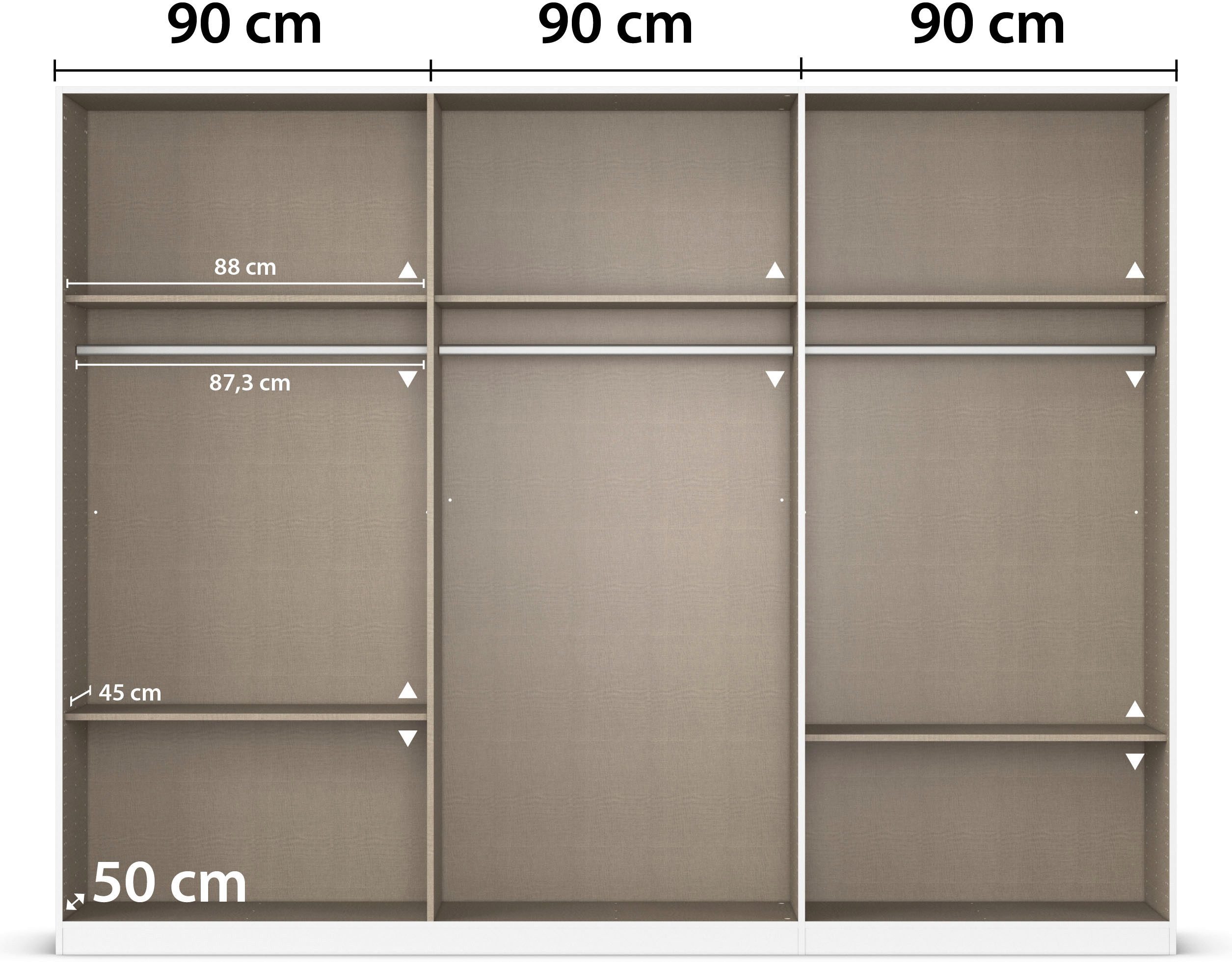 rauch Draaideurkast Kledingkasten kast garderobe AGORDO met glazen front doordachte binnenuitrusting, in 6 breedtes en 2 hoogtes made in germany