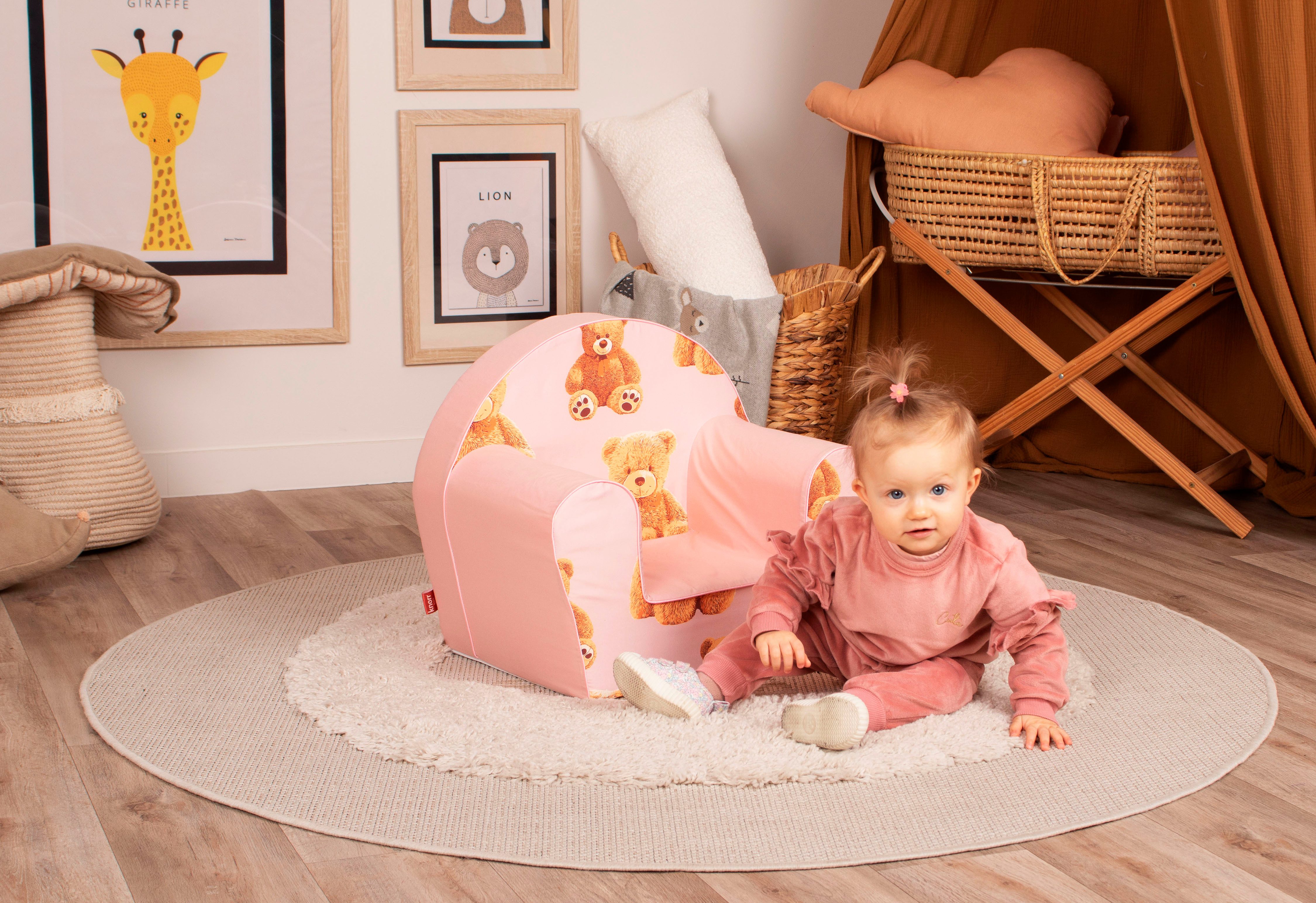 Knorrtoys® Fauteuil Teddy pink voor kinderen, made in europe