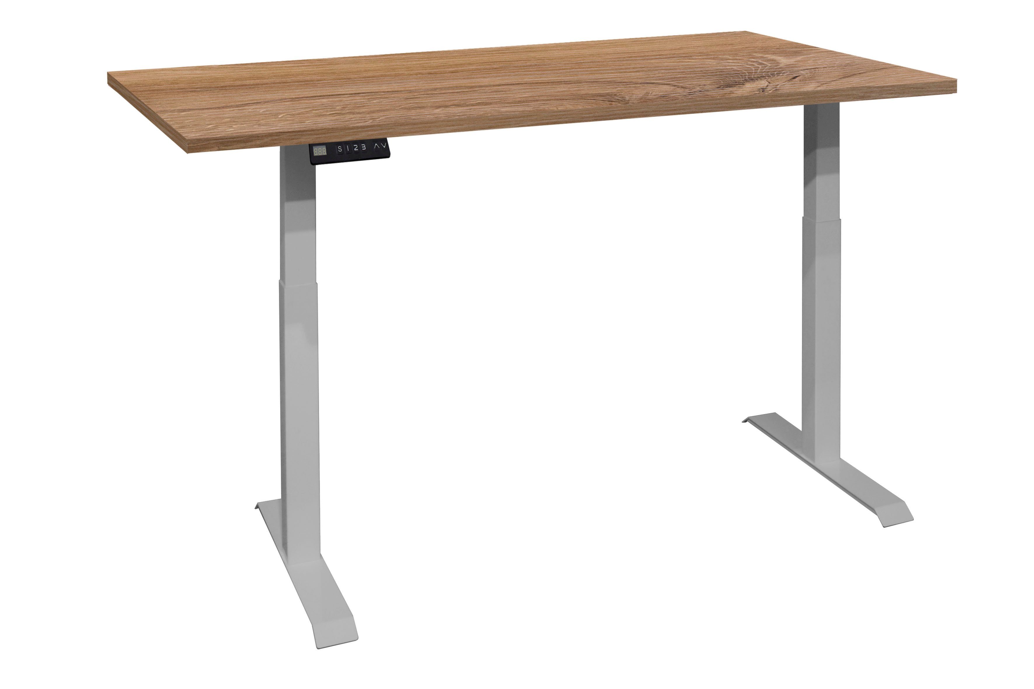 Mäusbacher Bureau Big System Office Breedte 140 cm, elektrisch in hoogte verstelbaar bureaus bruin