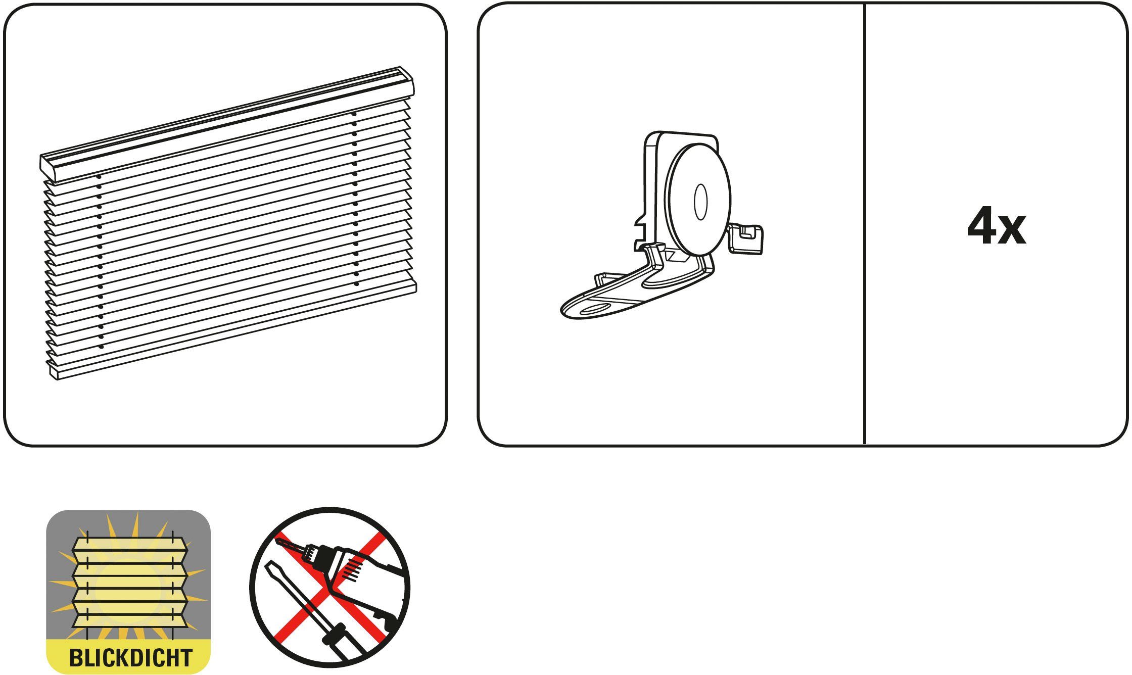 GARDINIA Plissé-vouwgordijn voor dakramen geschikt voor velux dakraam, in crush-look (1 stuk)