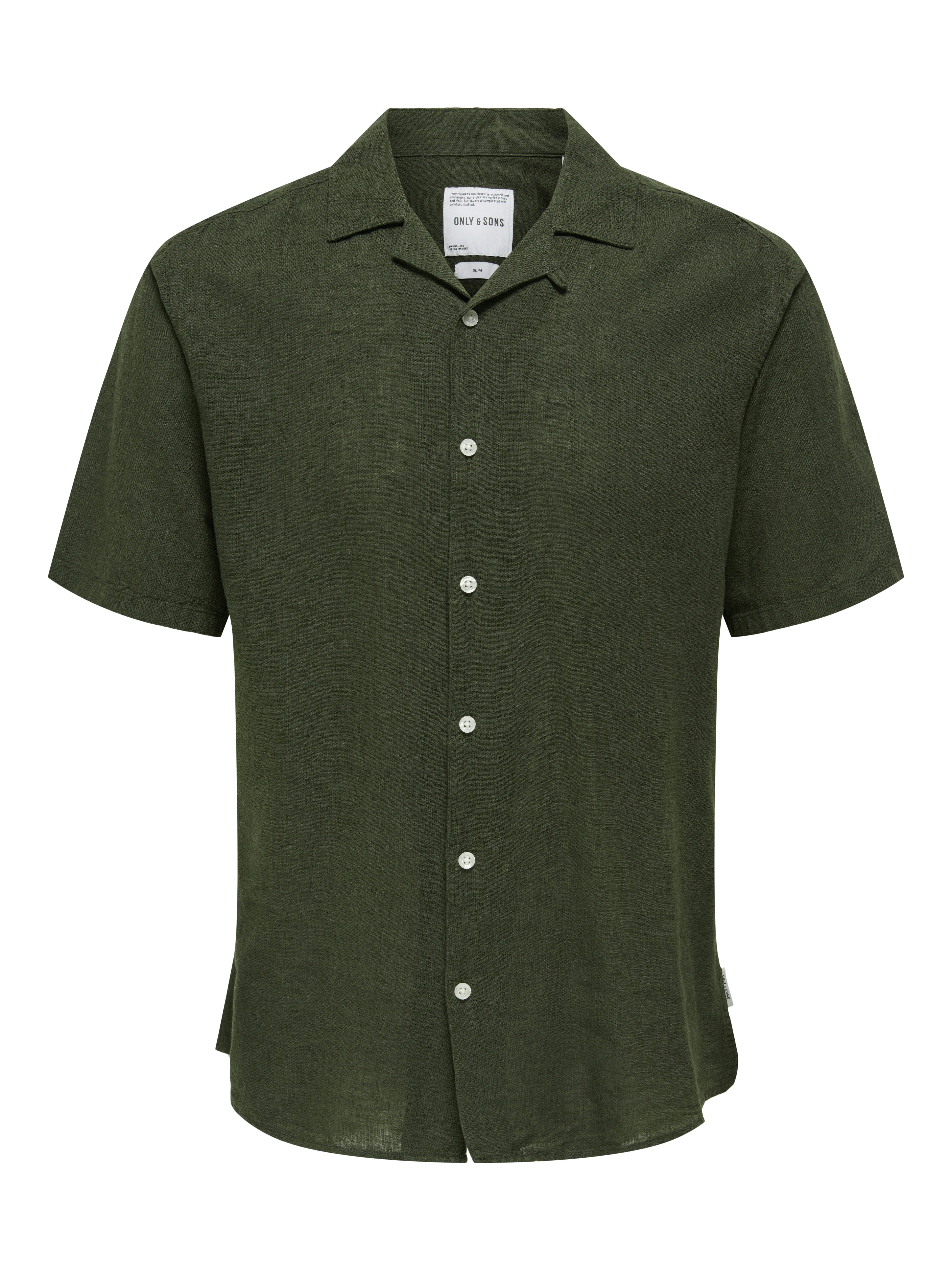 ONLY & SONS Overhemd met korte mouwen ONSCAIDEN SS SOLID RESORT LINEN NOOS