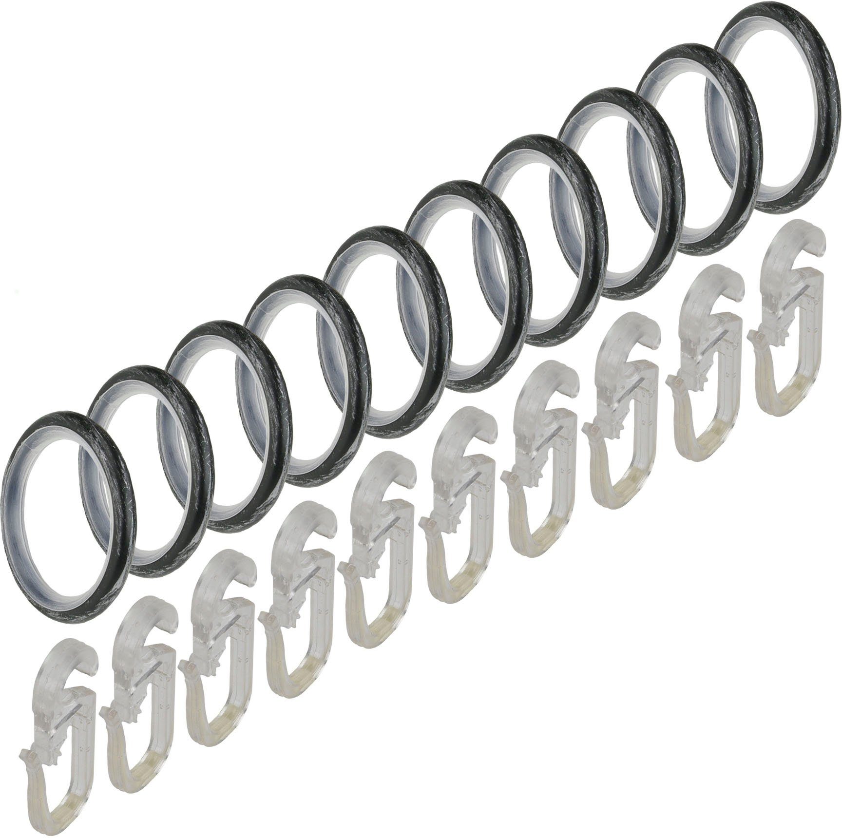 Liedeco Gordijnring stijlring, ringen voor gordijnroedes 16 mm "Esperanca" (10 stuks)