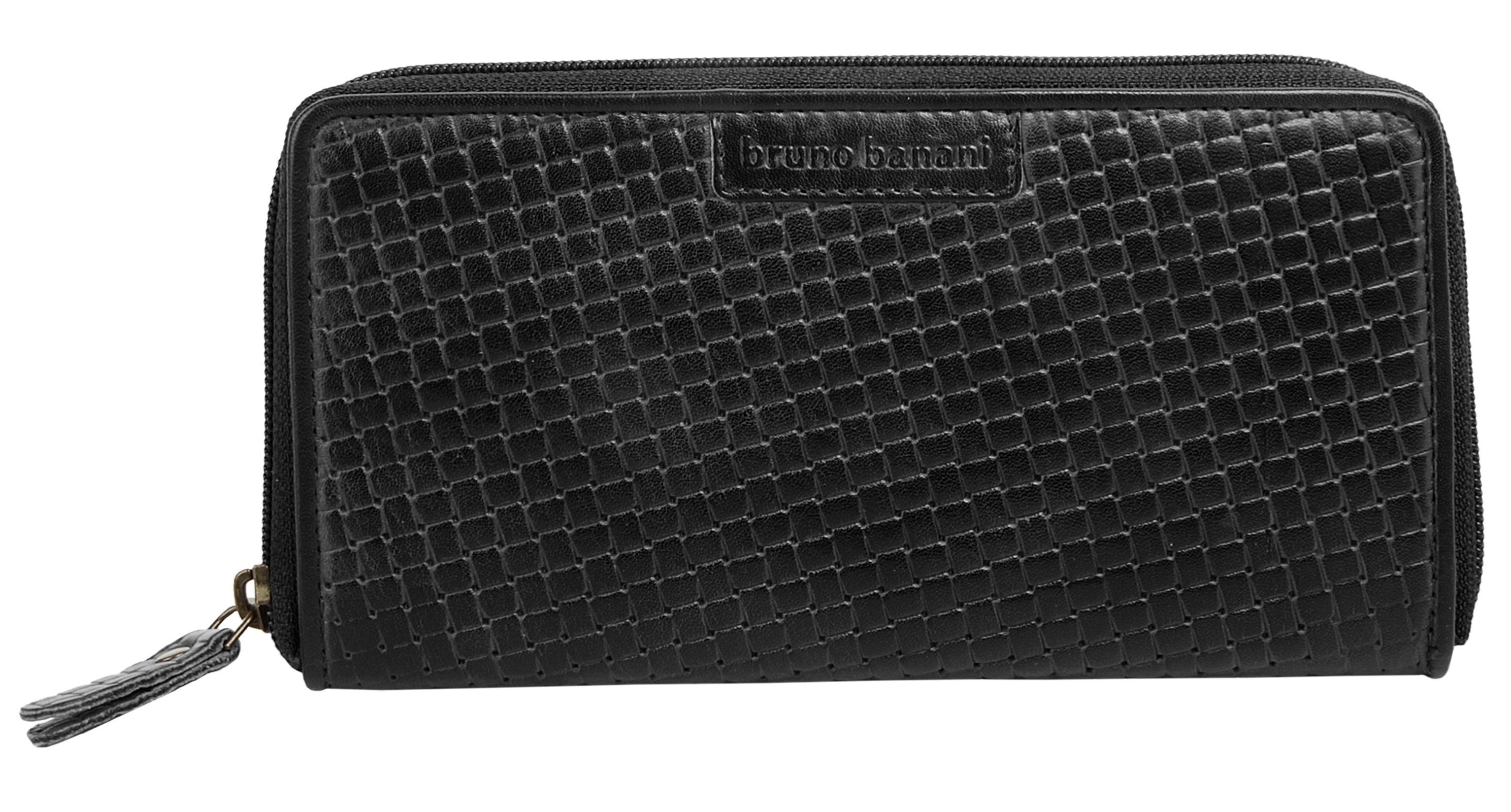 Bruno Banani Portemonnee echt leder unisex portemonnees zwart