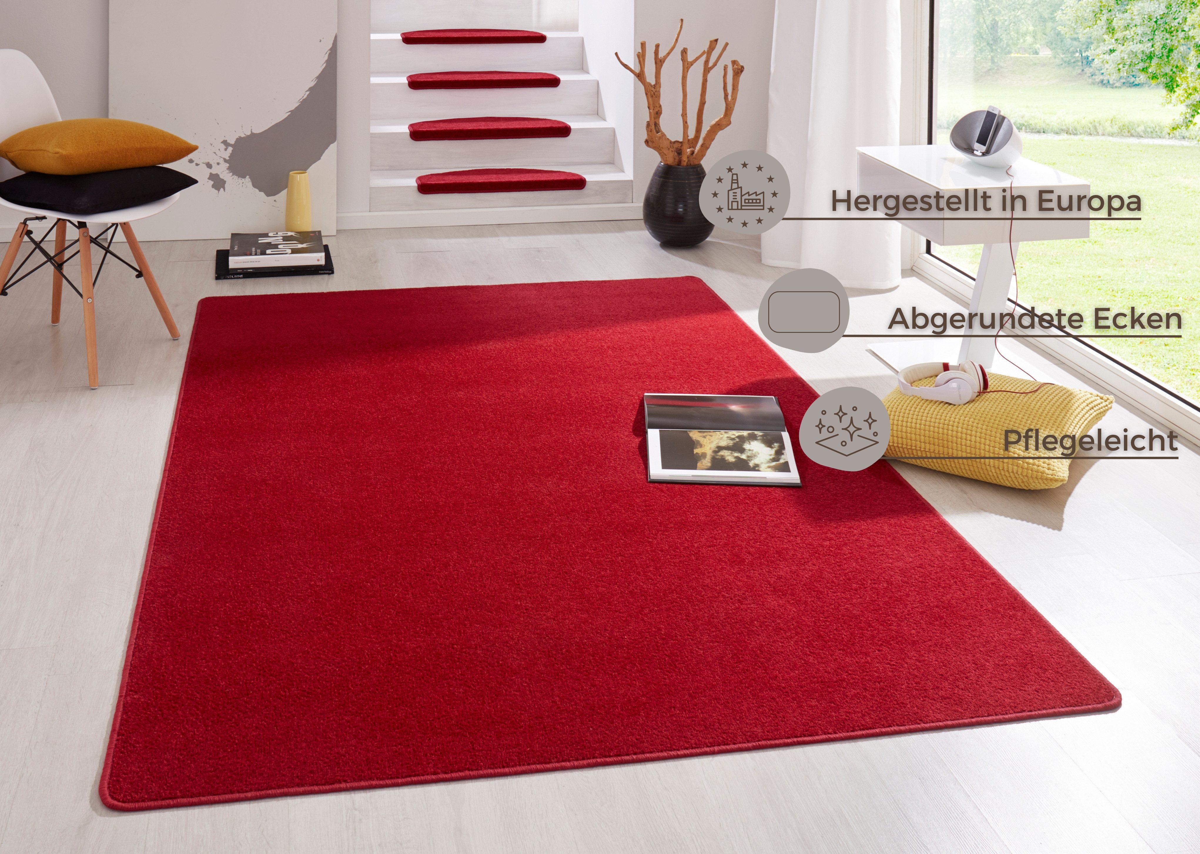 HANSE Home Vloerkleed Fancy Kortpolig, loper, effen, geketteld, woonkamer, slaapkamer, eetkamer