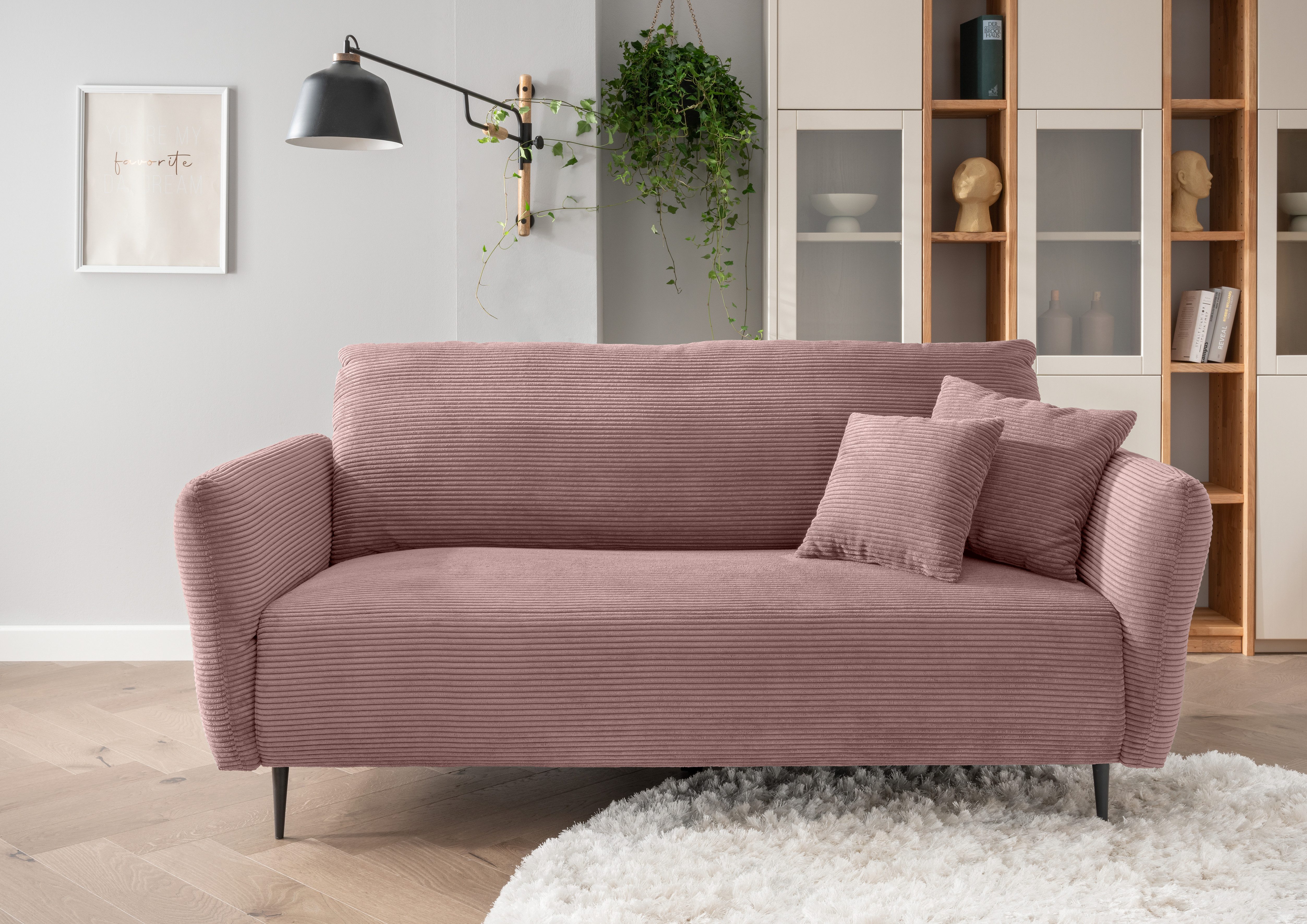 INOSIGN 3-zitsbank Vanilla Armleuningfunctie roze, 3-zitsbanken