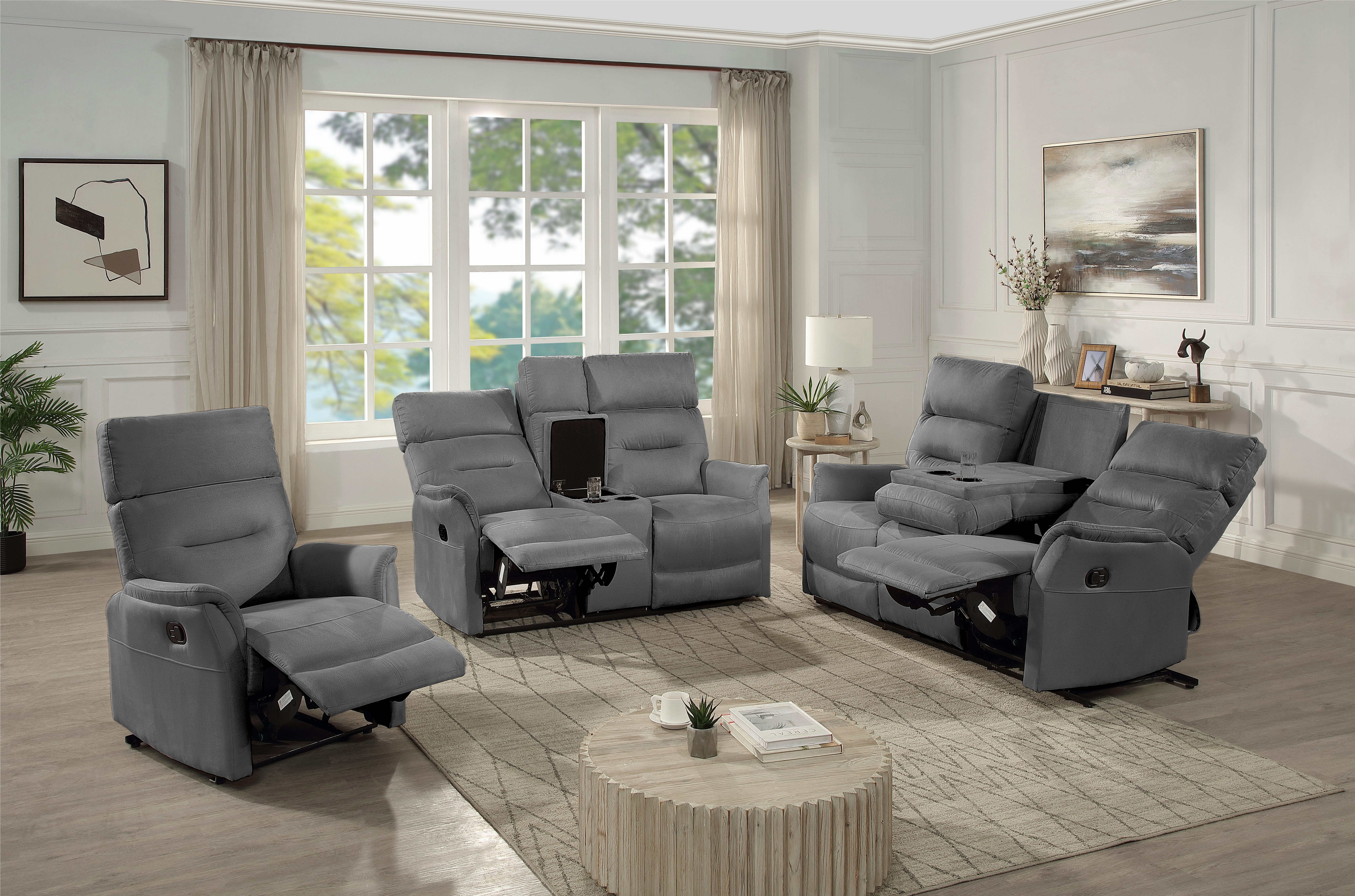 ATLANTIC home collection 2-zitsbank Falk Twee relaxfuncties, middenconsole met opbergruimte en bekerhouder