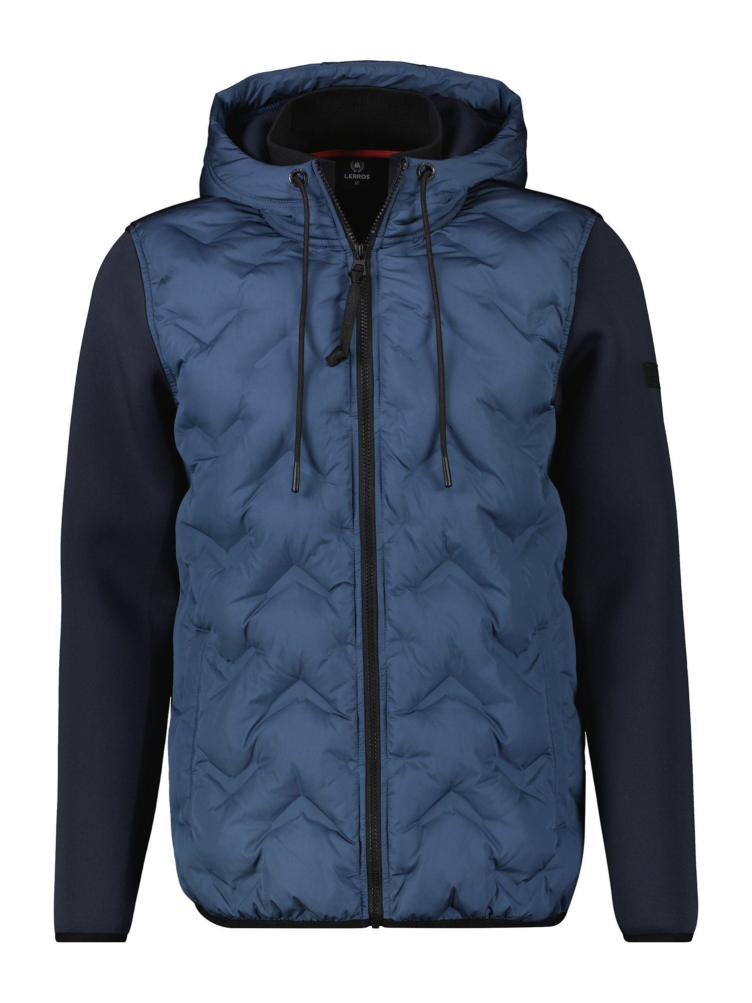Lerros Sweatvest LERROS sweatshirt jack met nylon voorkant