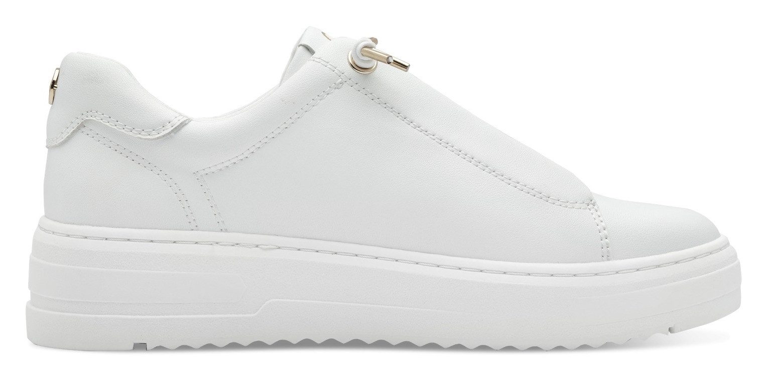Marco Tozzi Slip-on sneakers , vrijetijdsschoen, lage schoen, veterschoen met zijlijk logo-opdruk