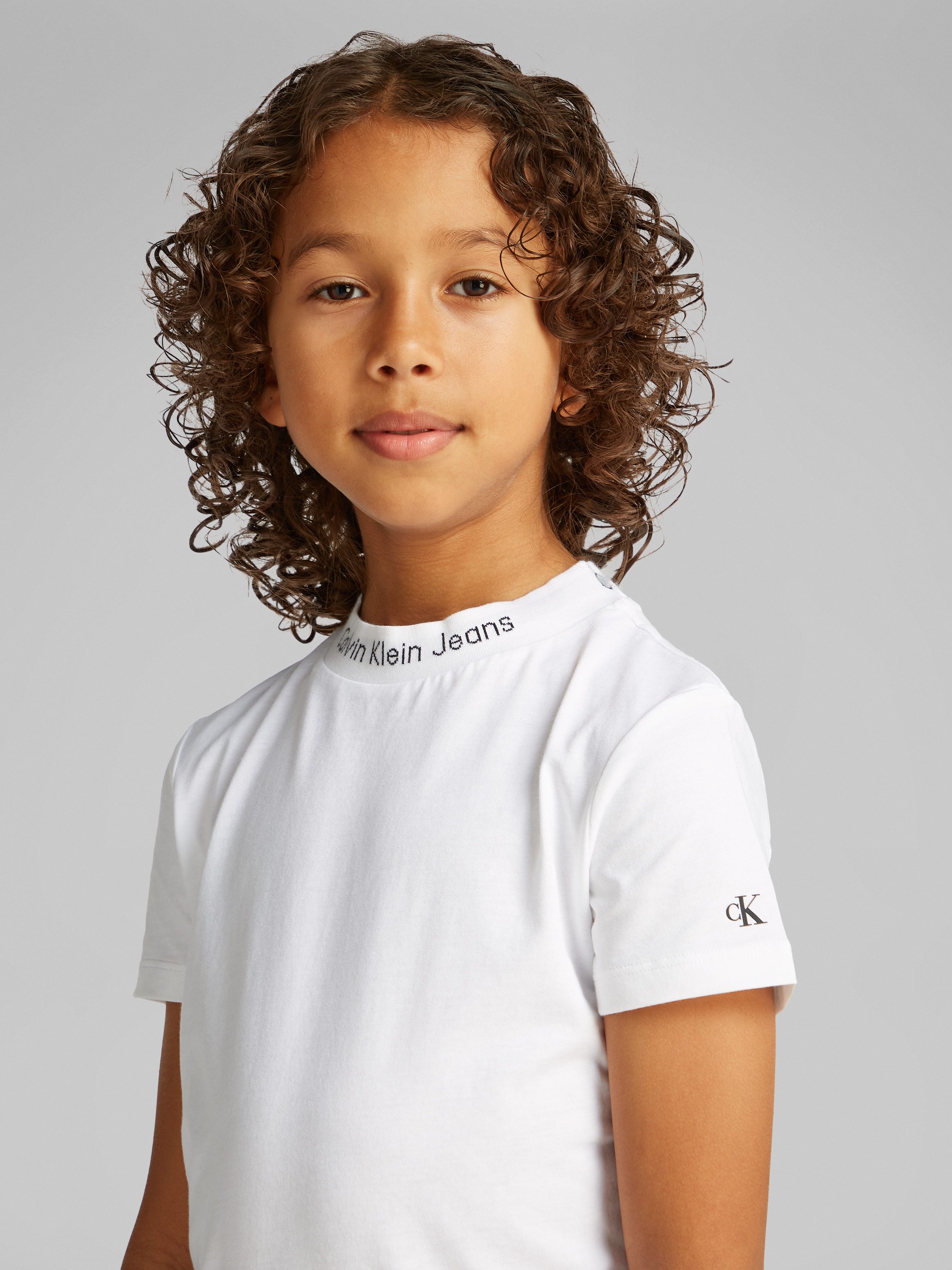 Calvin Klein T-shirt INTARSIA 2-PACK SS T-SHIRT voor kinderen tot 16 jaar, logo-opschrift (set, 2)